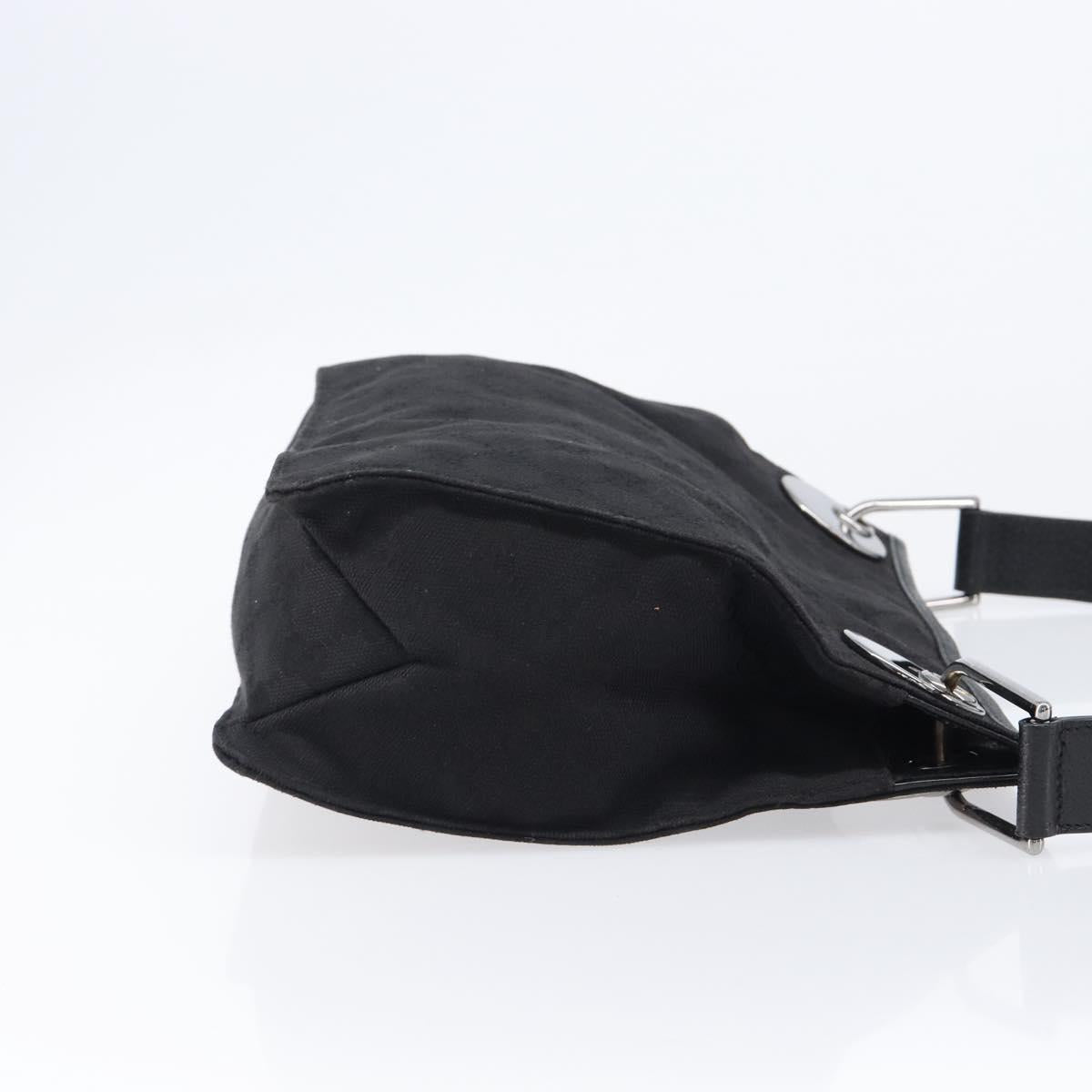 GUCCI GG Canvas Shoulder Bag Black Silver 120841 Auth 204749A image 3
