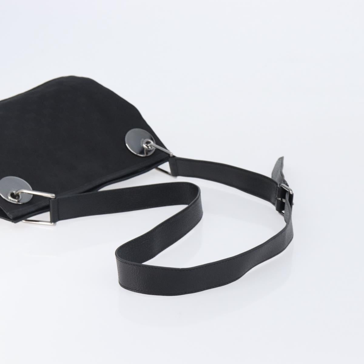 GUCCI GG Canvas Shoulder Bag Black Silver 120841 Auth 204749A image 7