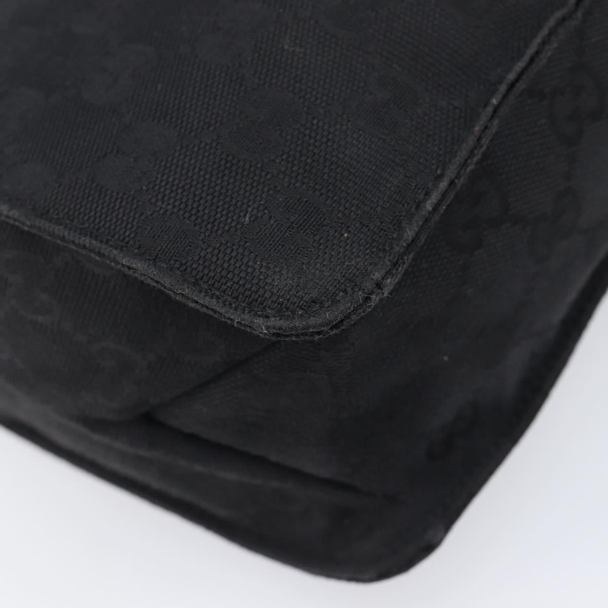 GUCCI GG Canvas Shoulder Bag Black Silver 120841 Auth 204749A image 10