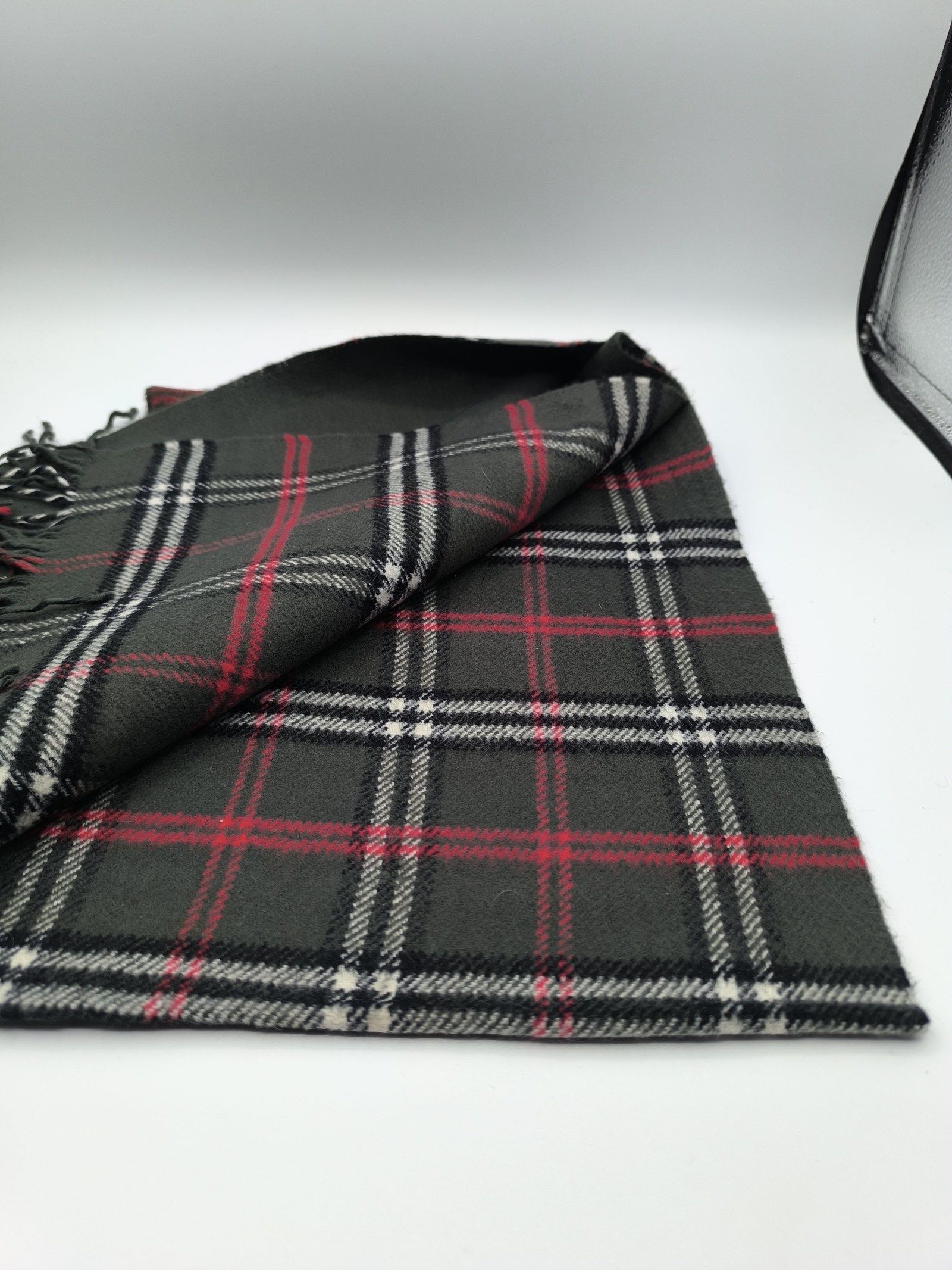 Burberry Green & Red Tartan Lambswool Scarf image 4
