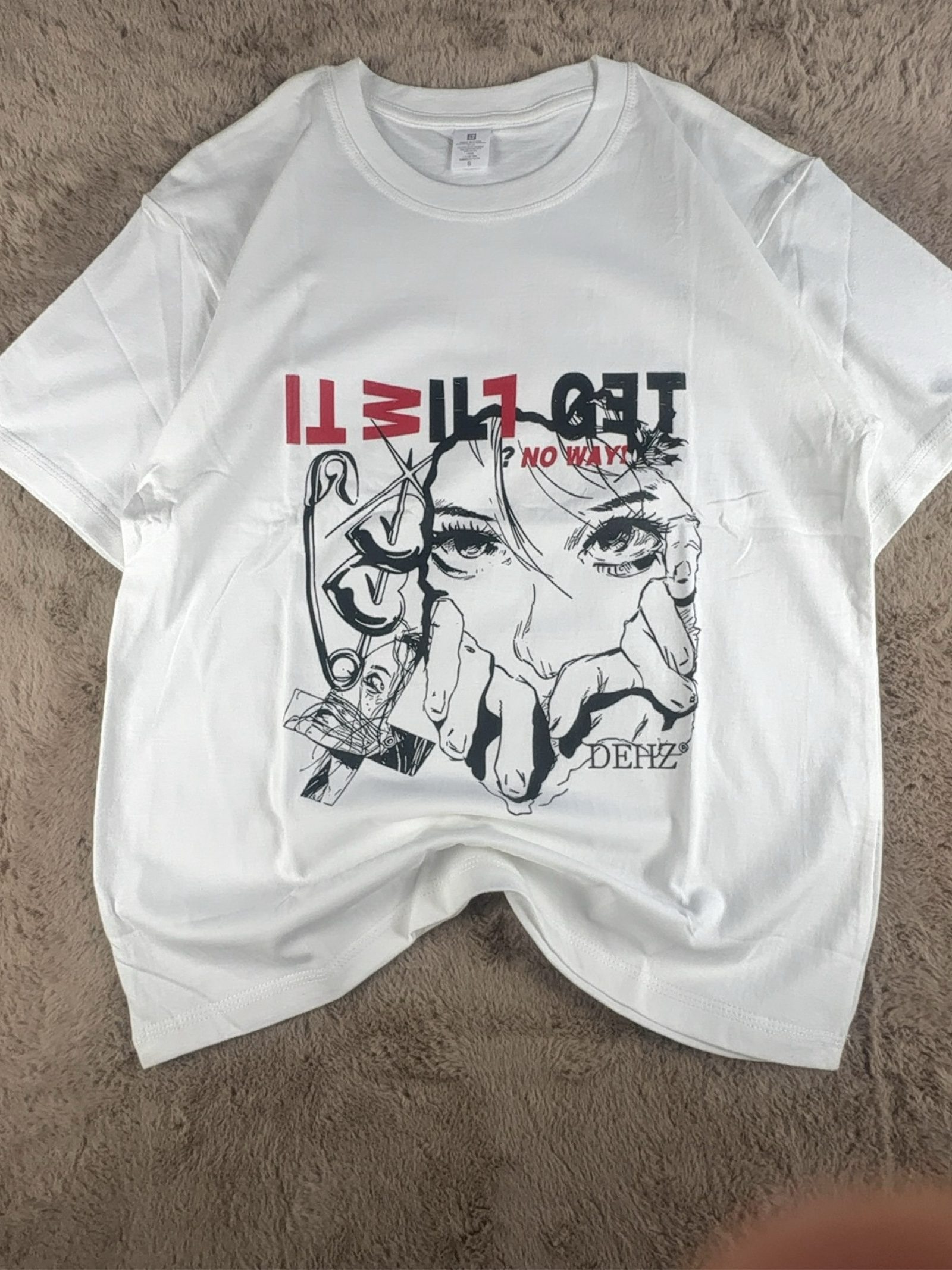 T-shirt Y2K Hip Hop - White Y2K Streetwear Graphic T-Shirt Size S-M - Regular image 3