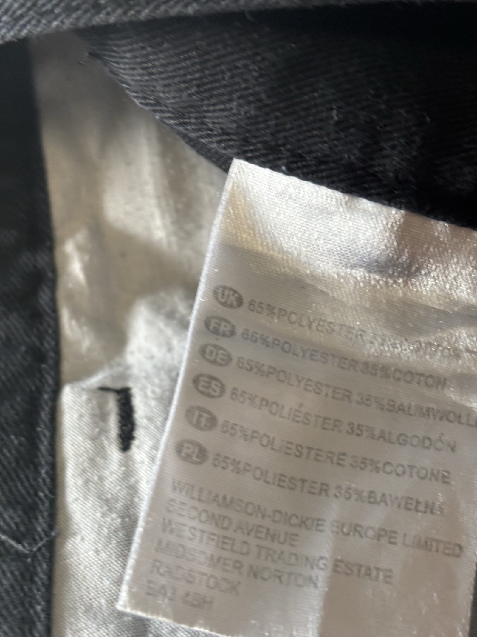 Dickies Black Work Trousers UK 30s Zipper Pockets image 7