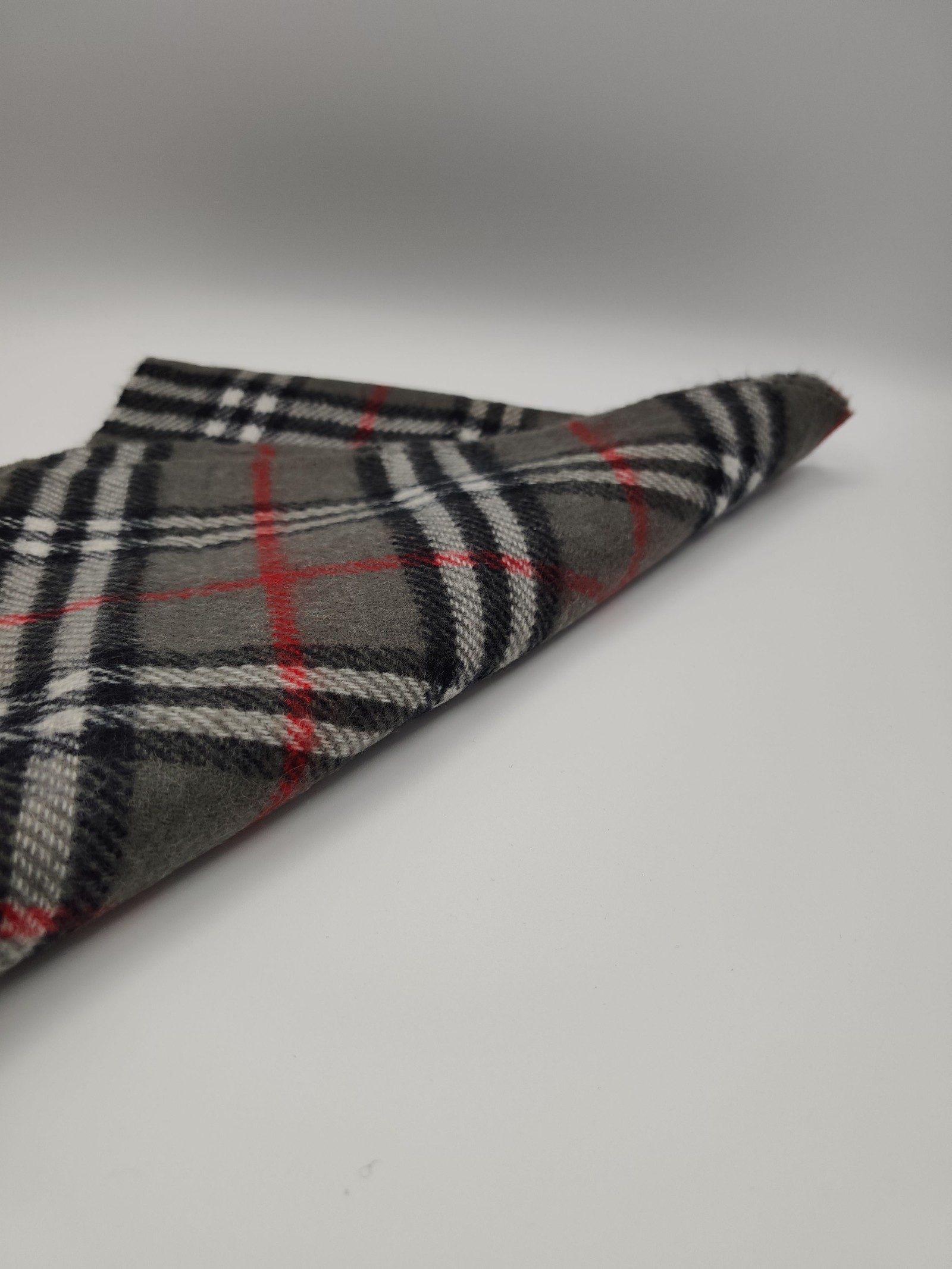 Burberry Grey Red Black Lambswool Checkered Scarf image 5