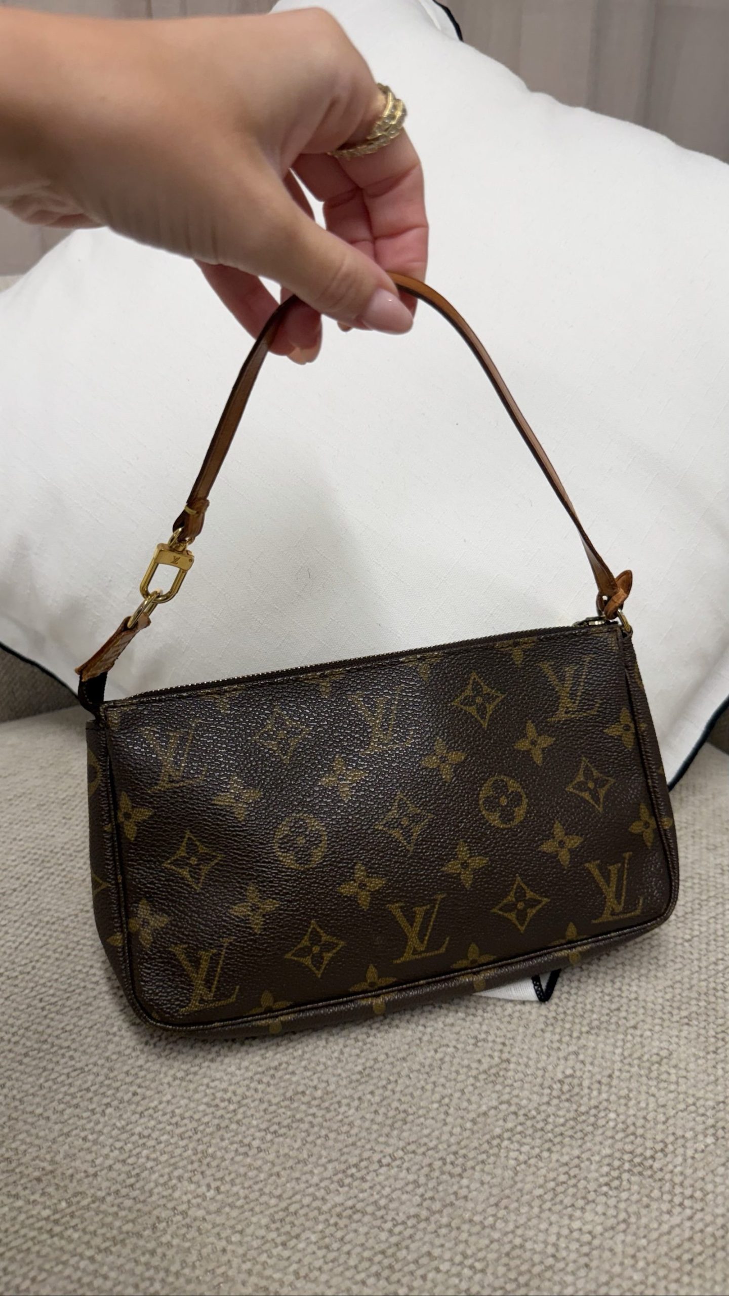 Louis Vuitton Pochette Bag — Brown Monogram Canvas
