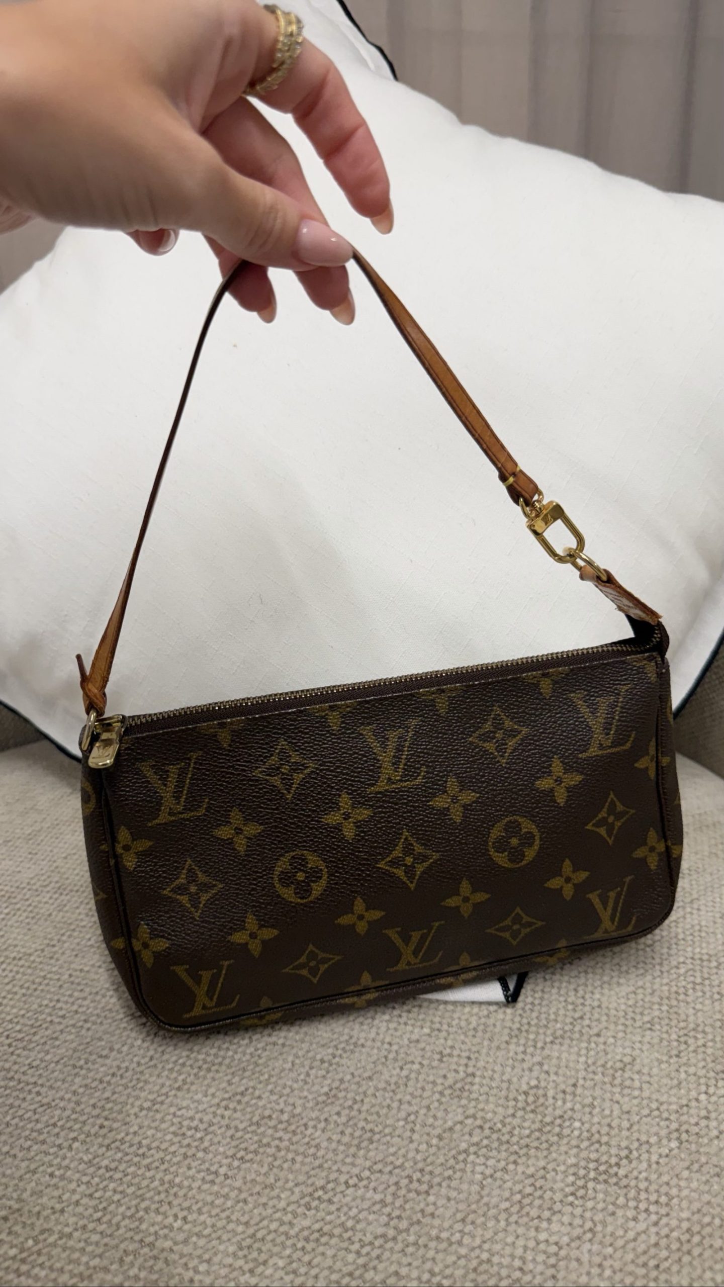 Louis Vuitton Pochette Bag — Brown Monogram Canvas image 2