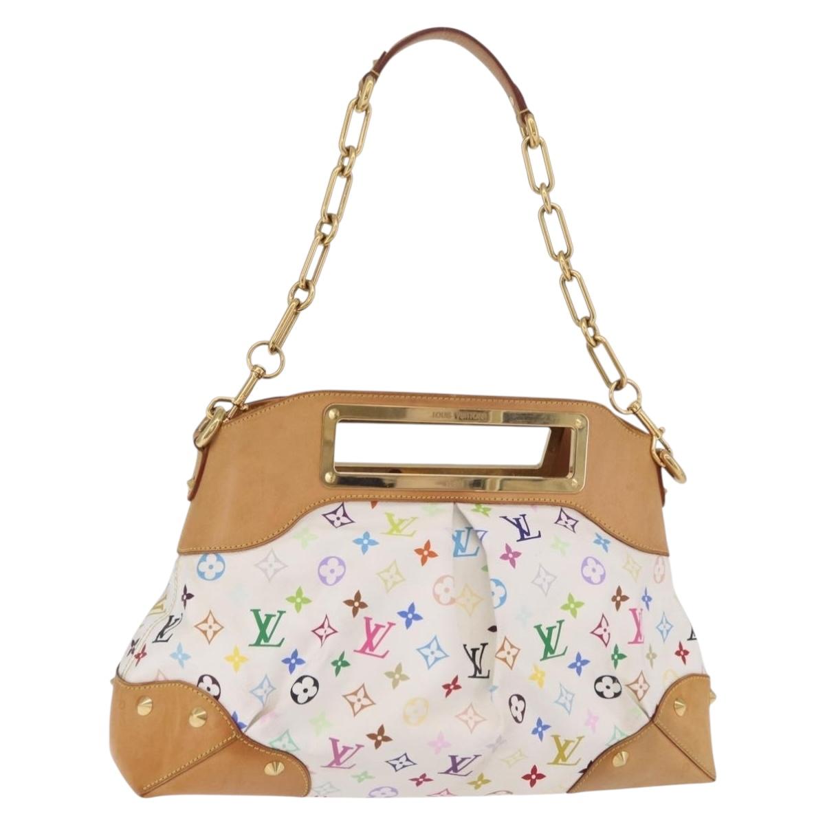LOUIS VUITTON Monogram Multicolor Judy GM Hand Bag White M40253 LV Auth ka6439V