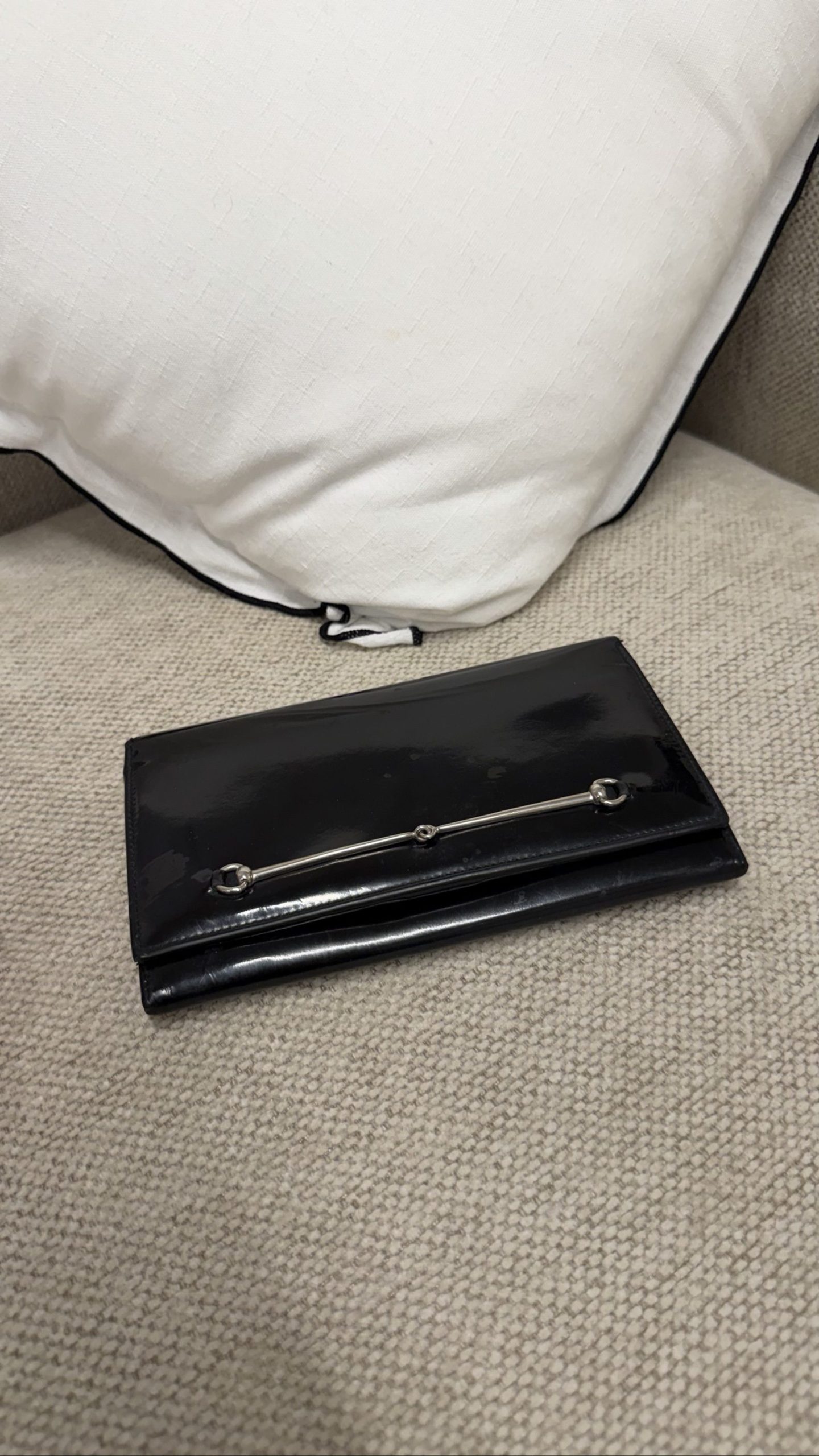 Gucci Tom Ford Horsebit Wallet — Black Patent Leather & Silver Hardware image 5