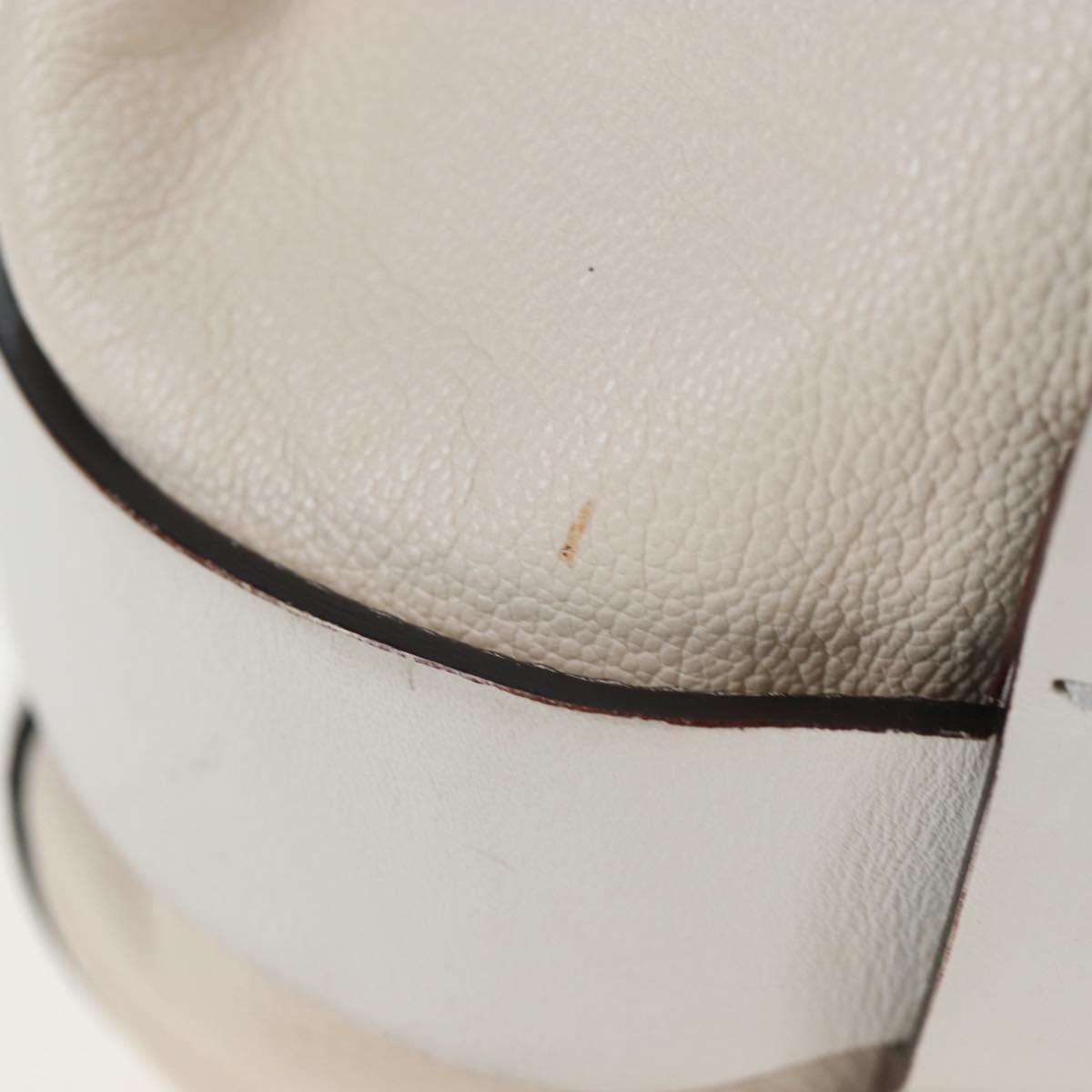 Chloe Kerala Hand Bag Leather White Gold Auth am12715V image 6