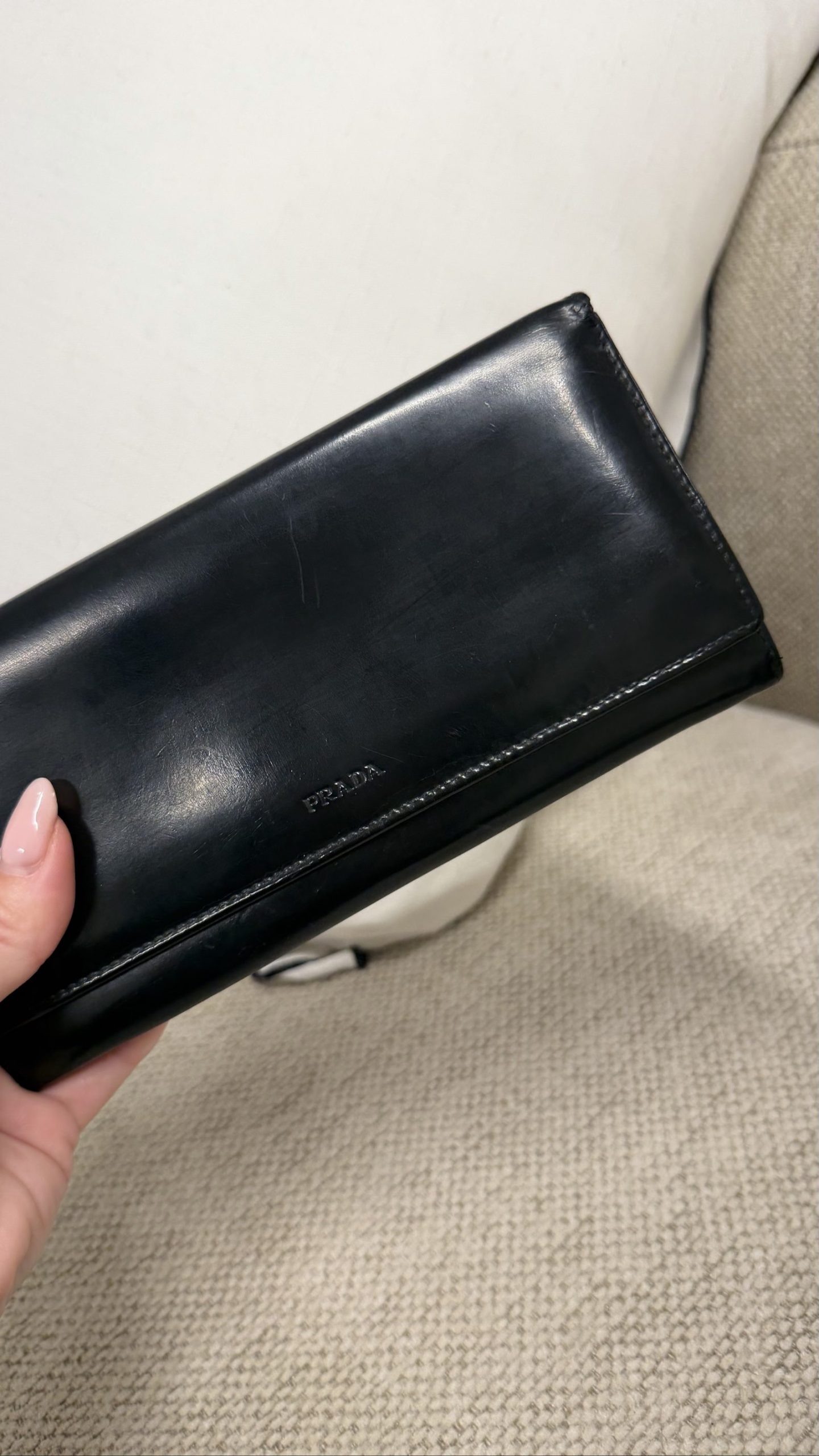 Vintage Prada Black Patent Leather Wallet image 5