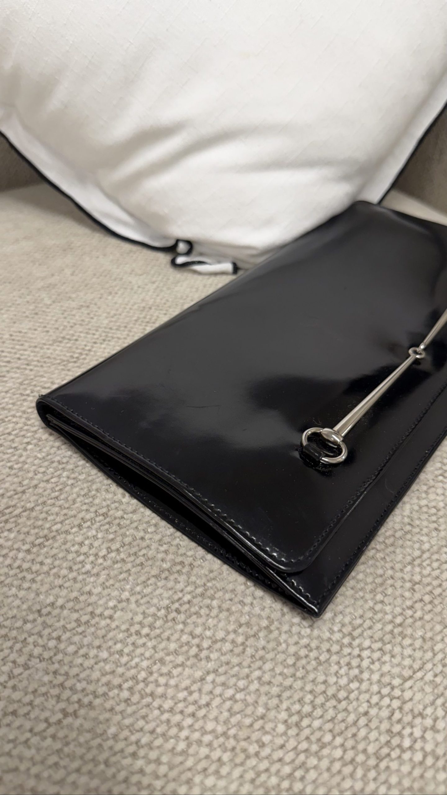 Vintage Gucci Tom Ford Horsebit Clutch — Black Patent Leather image 4