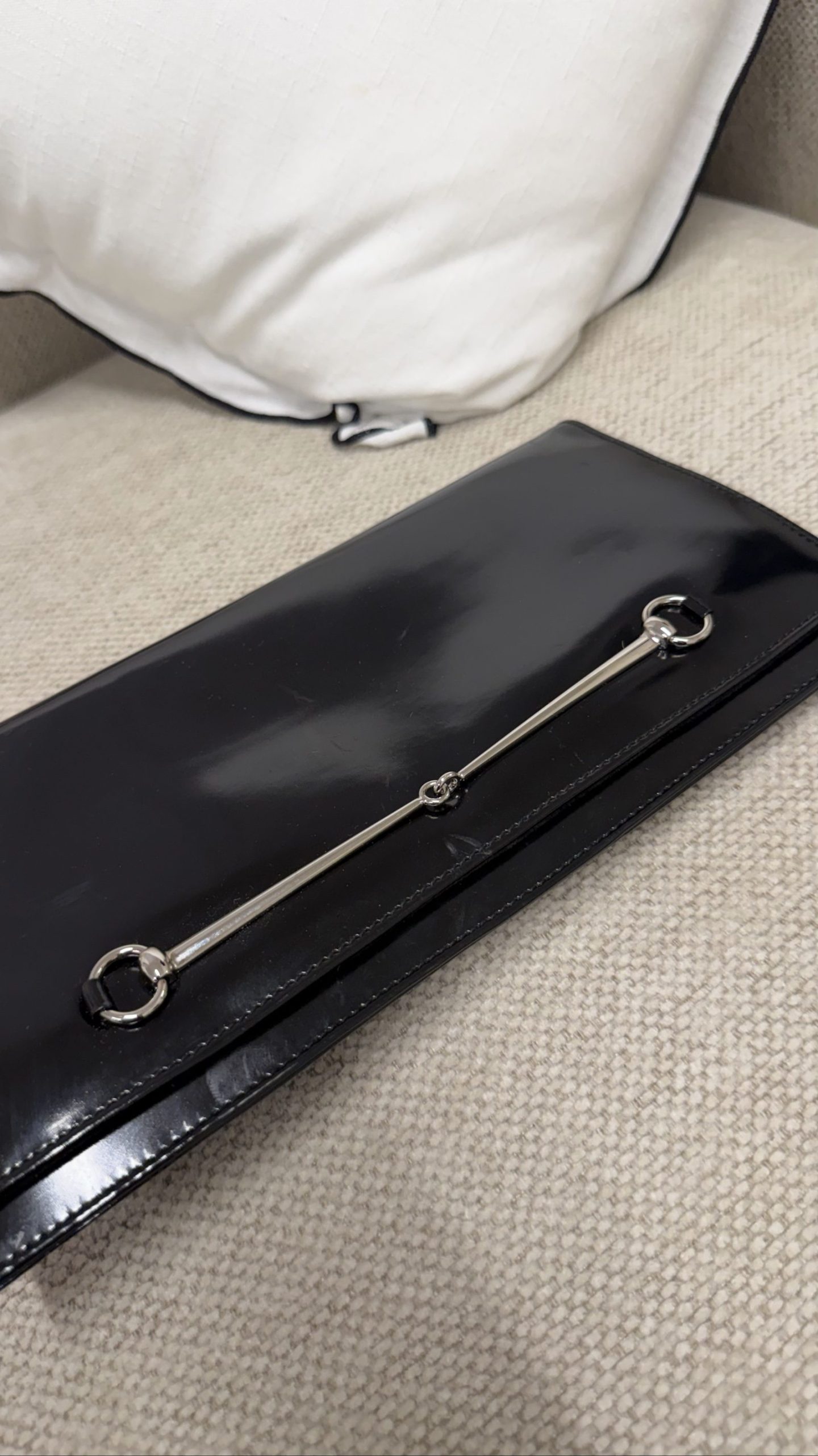 Vintage Gucci Tom Ford Horsebit Clutch — Black Patent Leather image 5