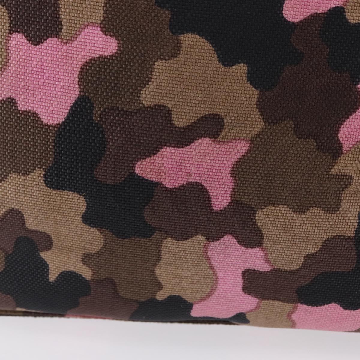 PRADA Shoulder Bag Canvas Camouflage Green Pink Auth bs37142 image 5