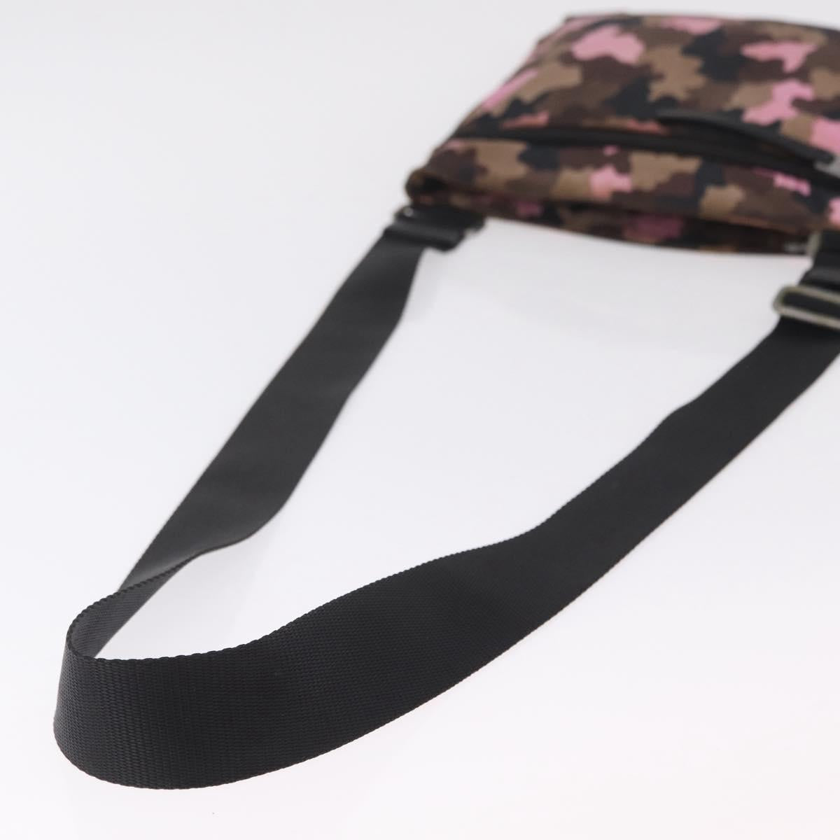 PRADA Shoulder Bag Canvas Camouflage Green Pink Auth bs37142 image 10