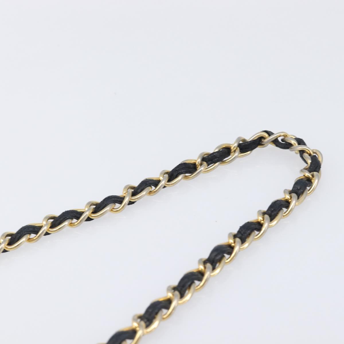 CHANEL Chain Shoulder Bag Patent Black Gold Tone CC Auth bs37062 image 8