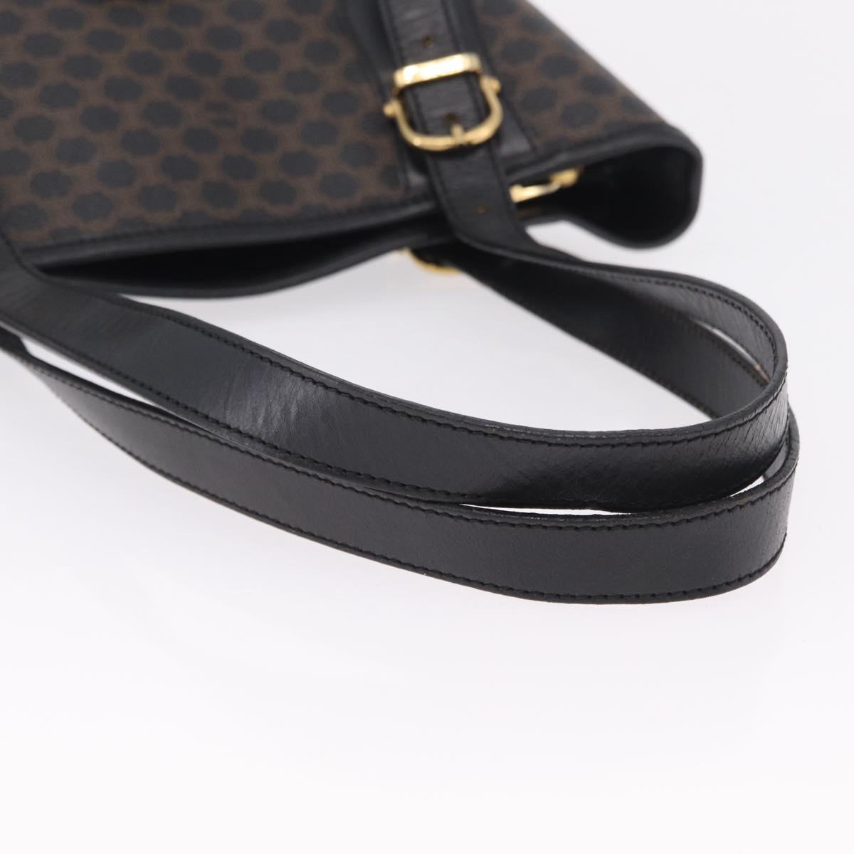 CELINE Macadam Canvas Tote Bag PVC Leather Black Gold Auth 206040V image 8