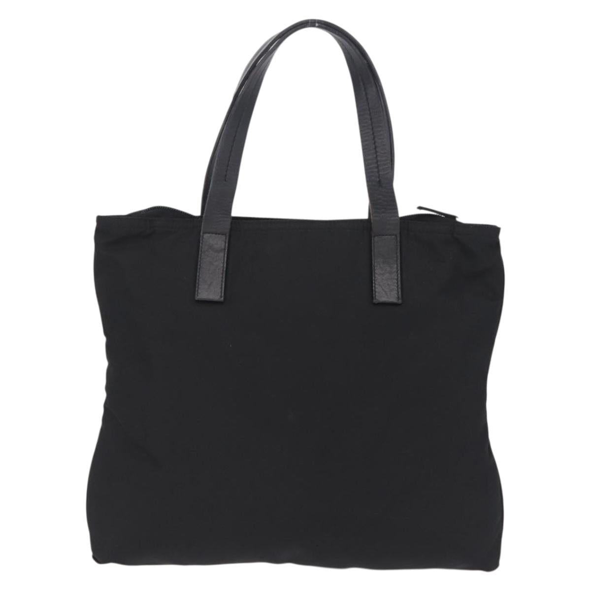 PRADA Tote Bag Nylon Black Silver Auth 201245A image 2