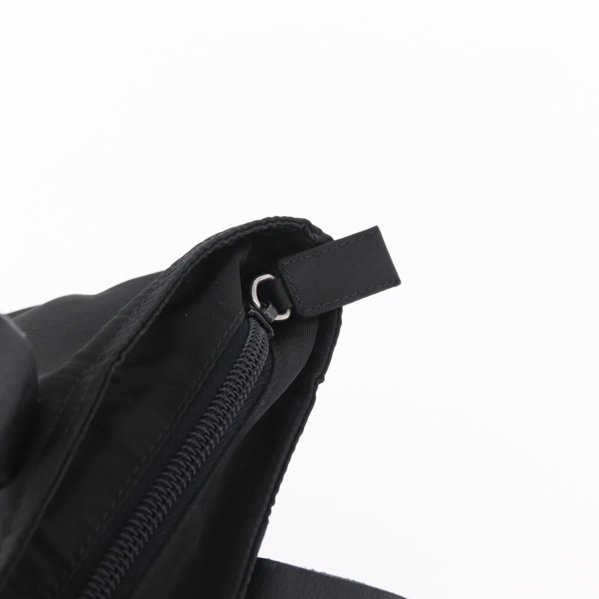PRADA Tote Bag Nylon Black Silver Auth 201245A image 10