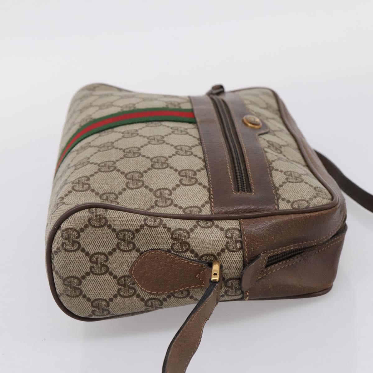 GUCCI GG Supreme Web Sherry Line Shoulder Bag PVC Beige 56 02 005 Auth kk715 image 4