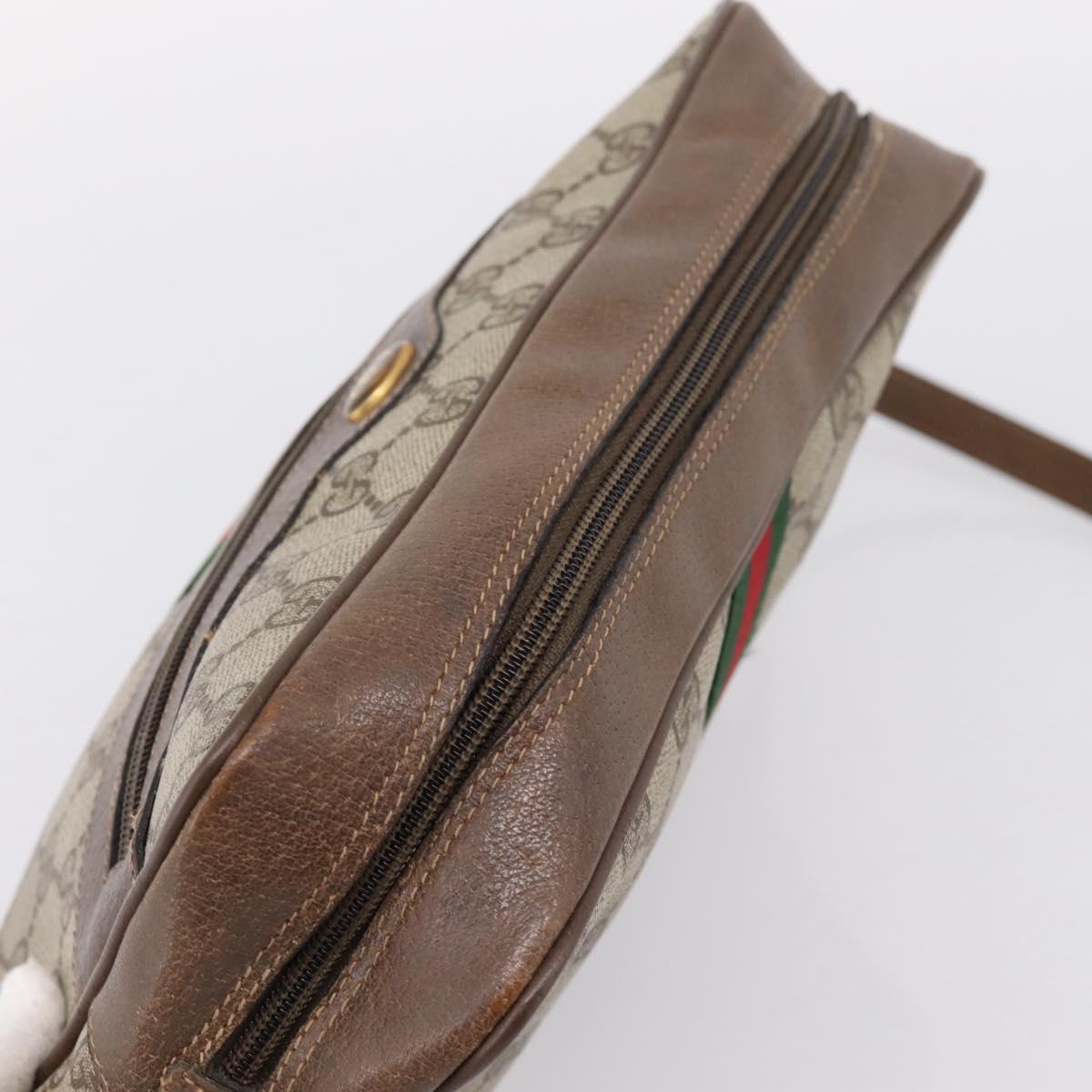 GUCCI GG Supreme Web Sherry Line Shoulder Bag PVC Beige 56 02 005 Auth kk715 image 6