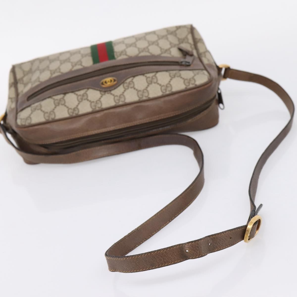GUCCI GG Supreme Web Sherry Line Shoulder Bag PVC Beige 56 02 005 Auth kk715 image 7