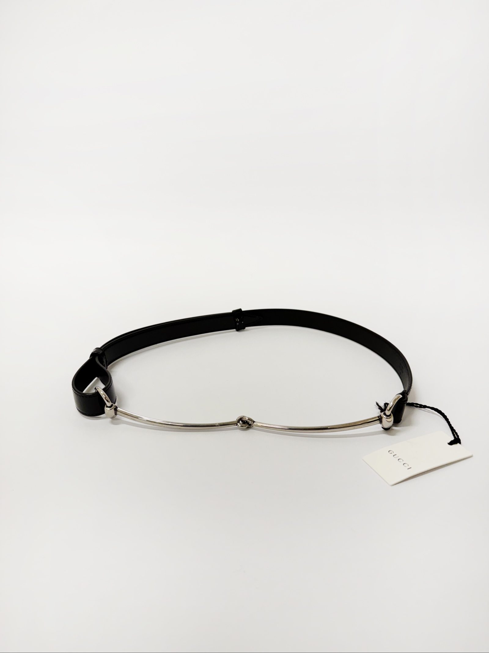 Gucci Horsebit Belt — Black Leather with Silver Hardware, 90 / 35