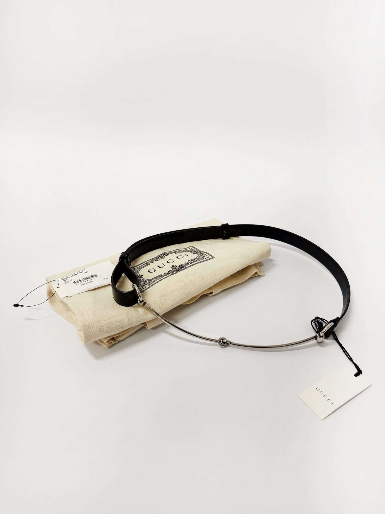 Gucci Horsebit Belt — Black Leather with Silver Hardware, 90 / 35 image 2