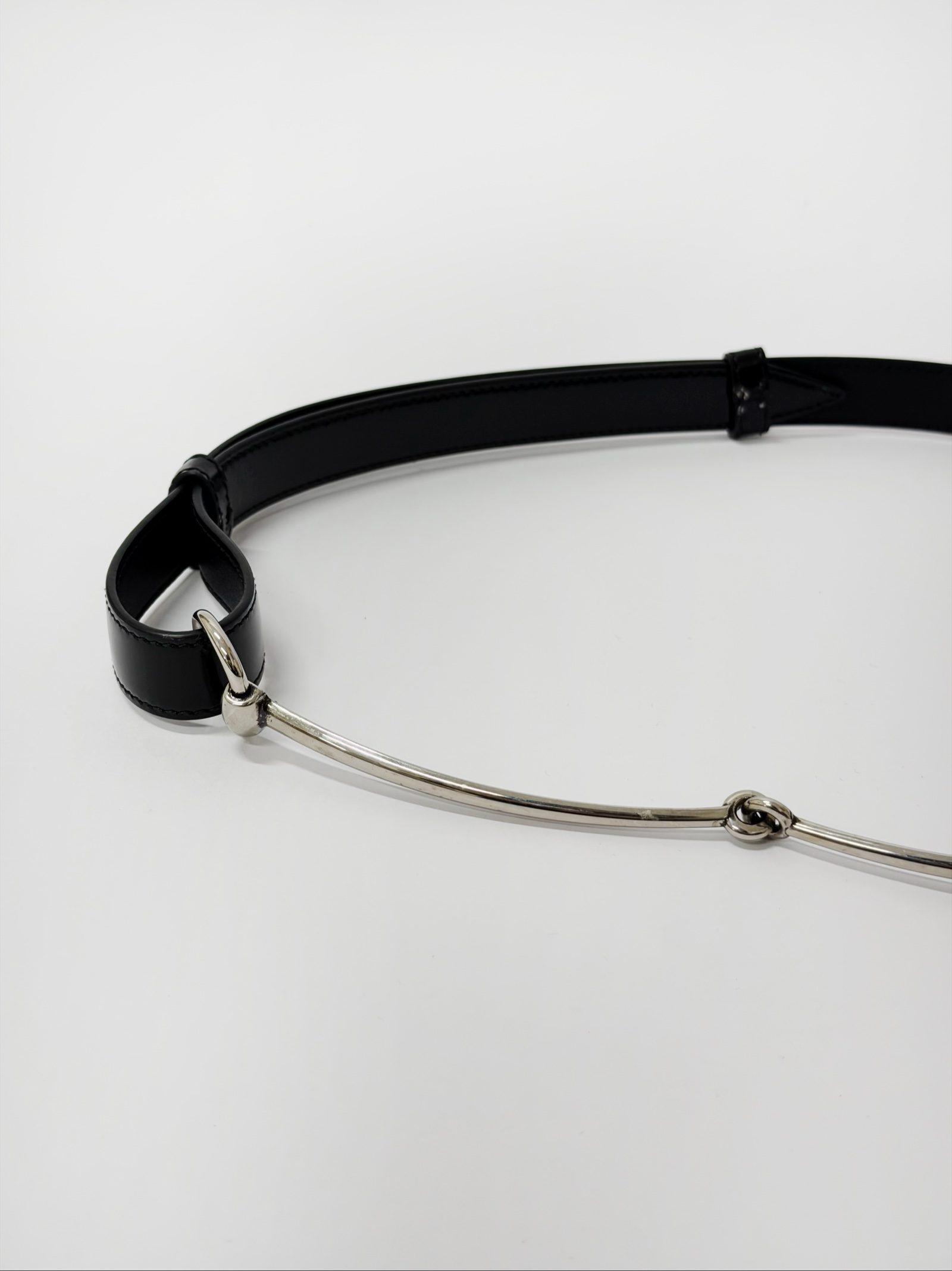 Gucci Horsebit Belt — Black Leather with Silver Hardware, 90 / 35 image 3