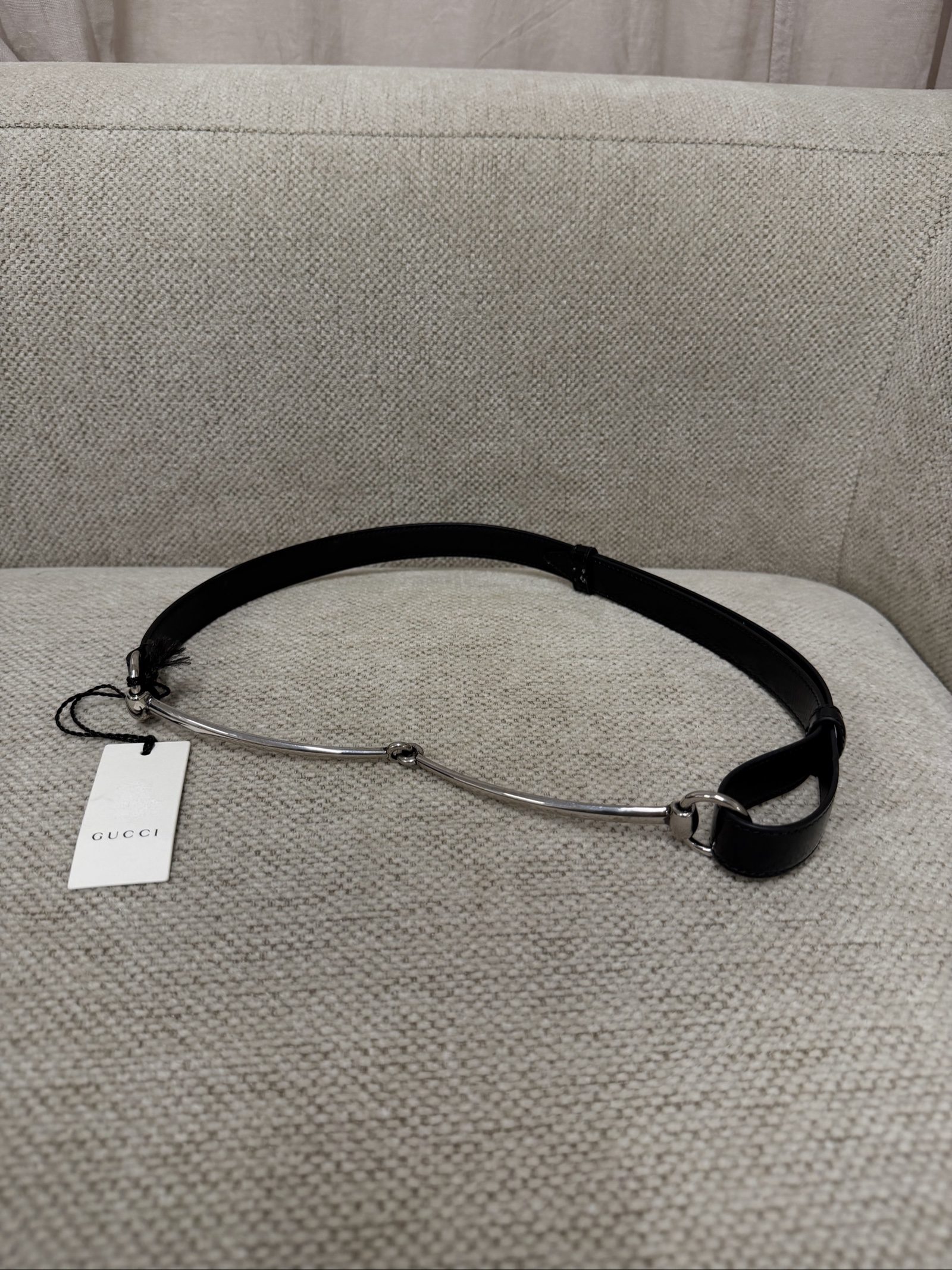 Gucci Horsebit Belt — Black Leather with Silver Hardware, 90 / 35 image 8