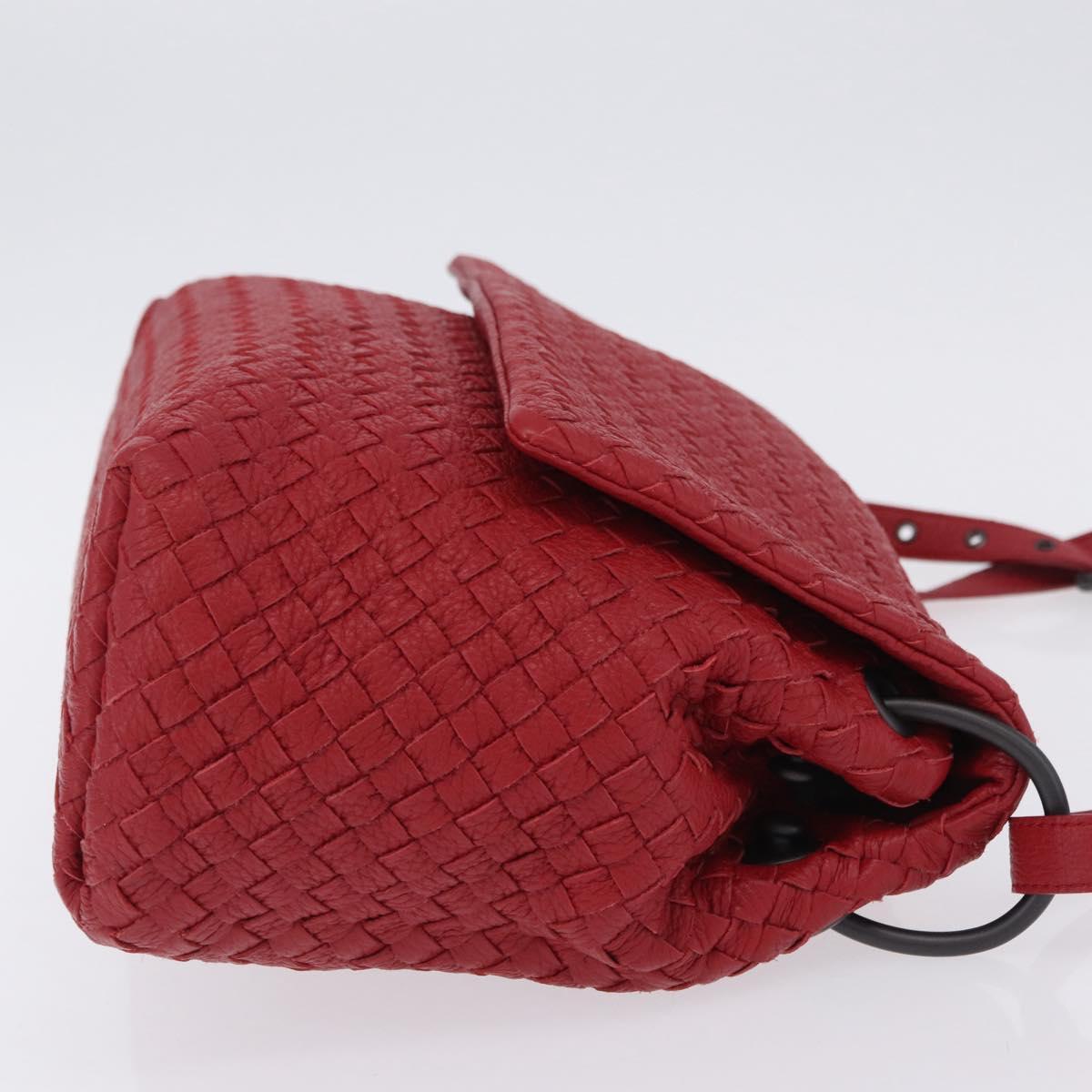 BOTTEGA VENETA INTRECCIATO Shoulder Bag Leather Red Auth 204857V image 3