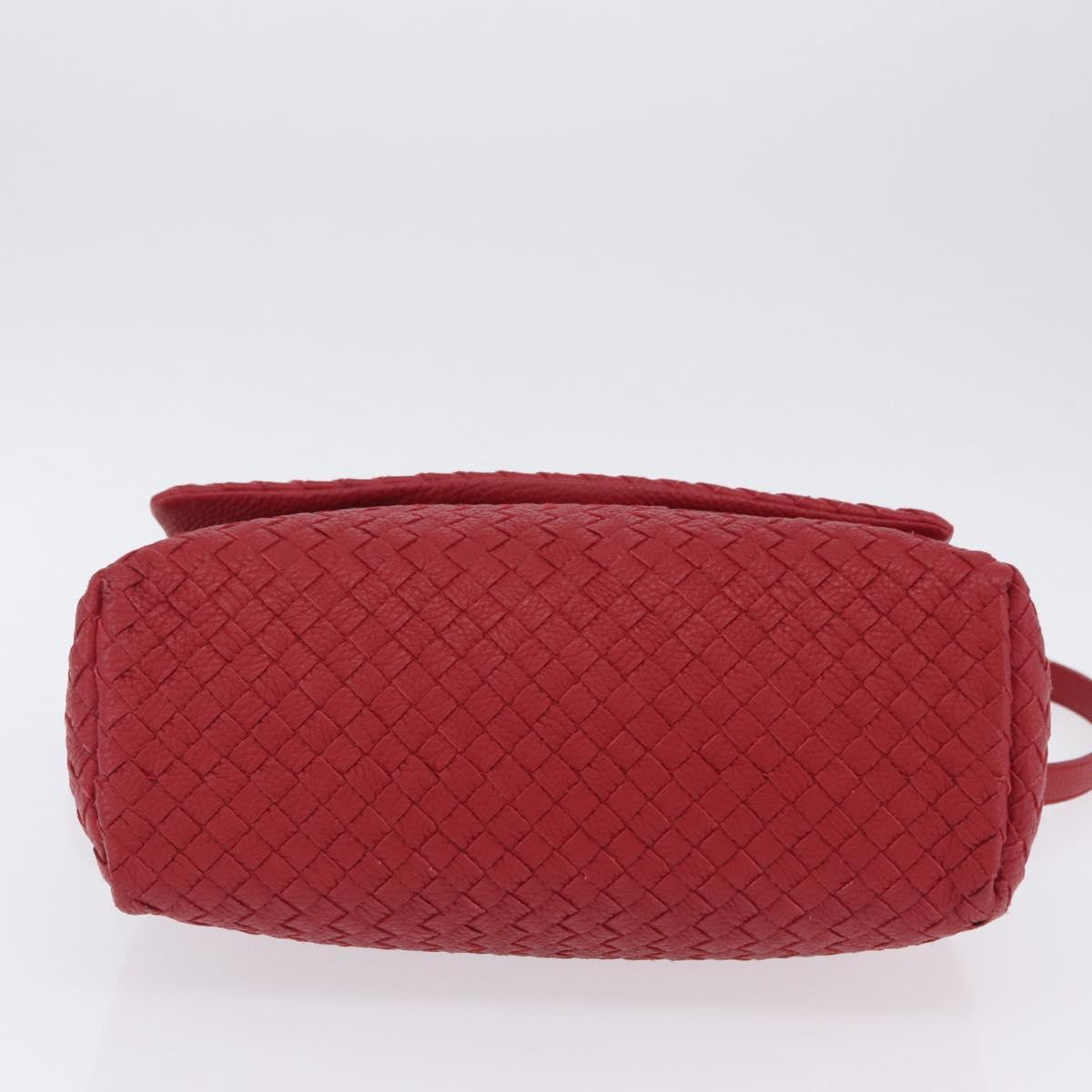 BOTTEGA VENETA INTRECCIATO Shoulder Bag Leather Red Auth 204857V image 5