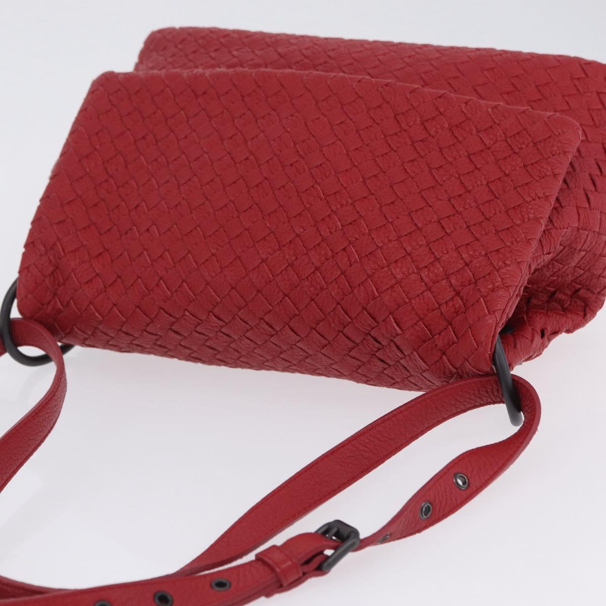 BOTTEGA VENETA INTRECCIATO Shoulder Bag Leather Red Auth 204857V image 6