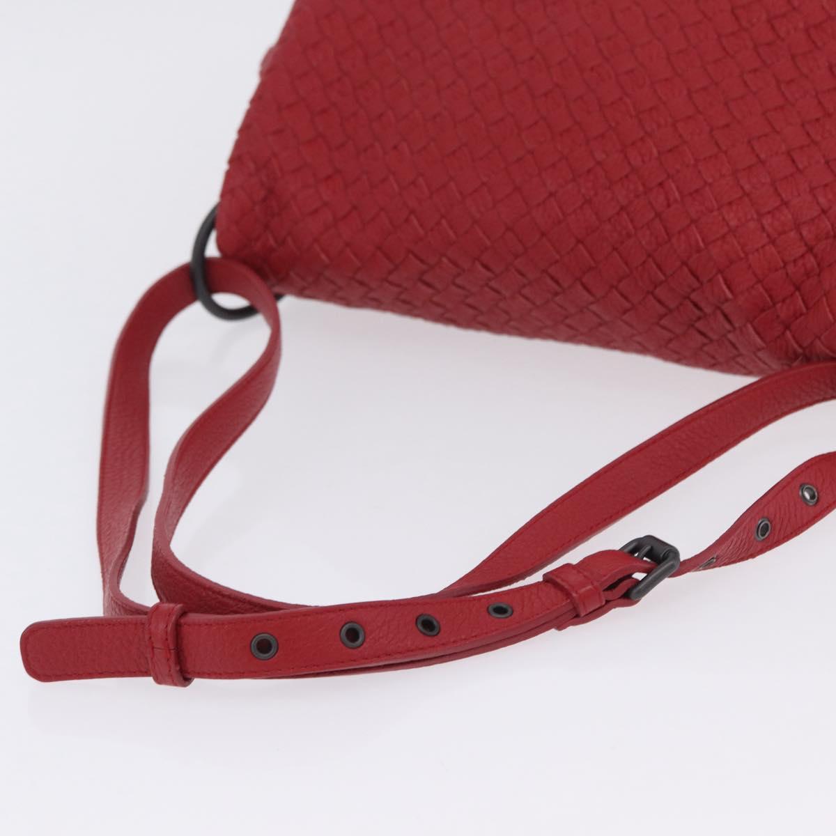 BOTTEGA VENETA INTRECCIATO Shoulder Bag Leather Red Auth 204857V image 7
