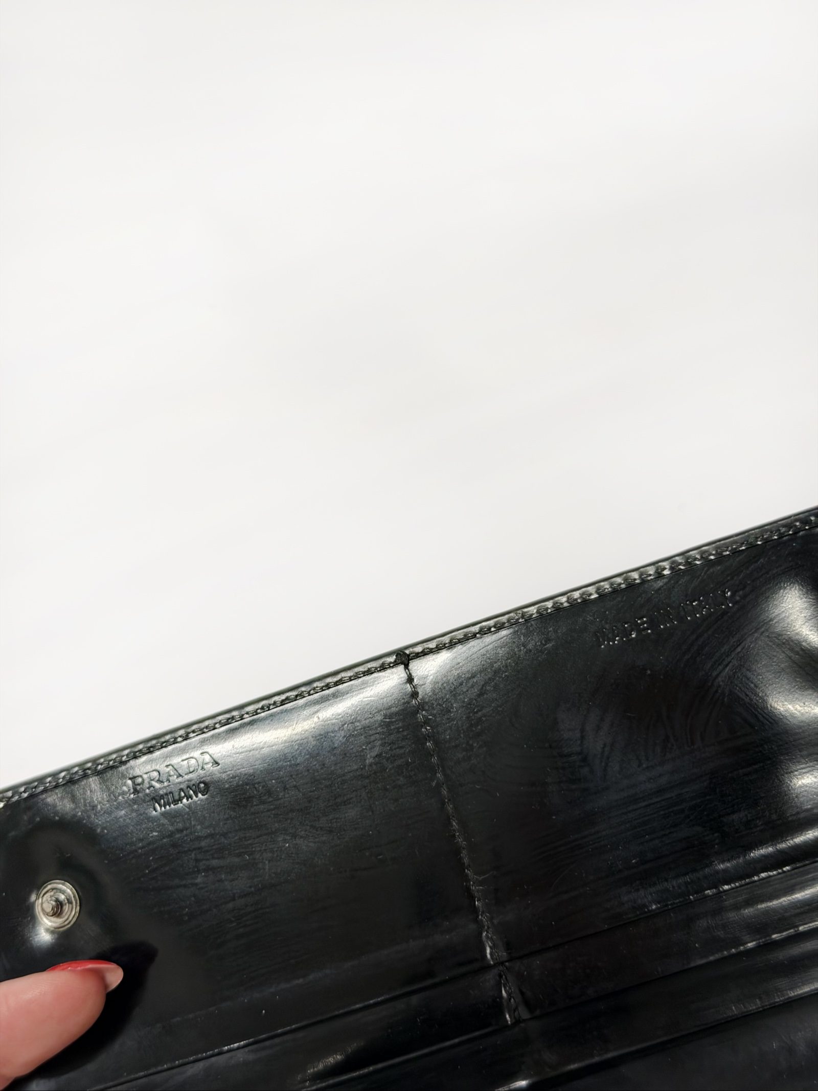 Vintage Prada spazzolato black leather wallet image 6