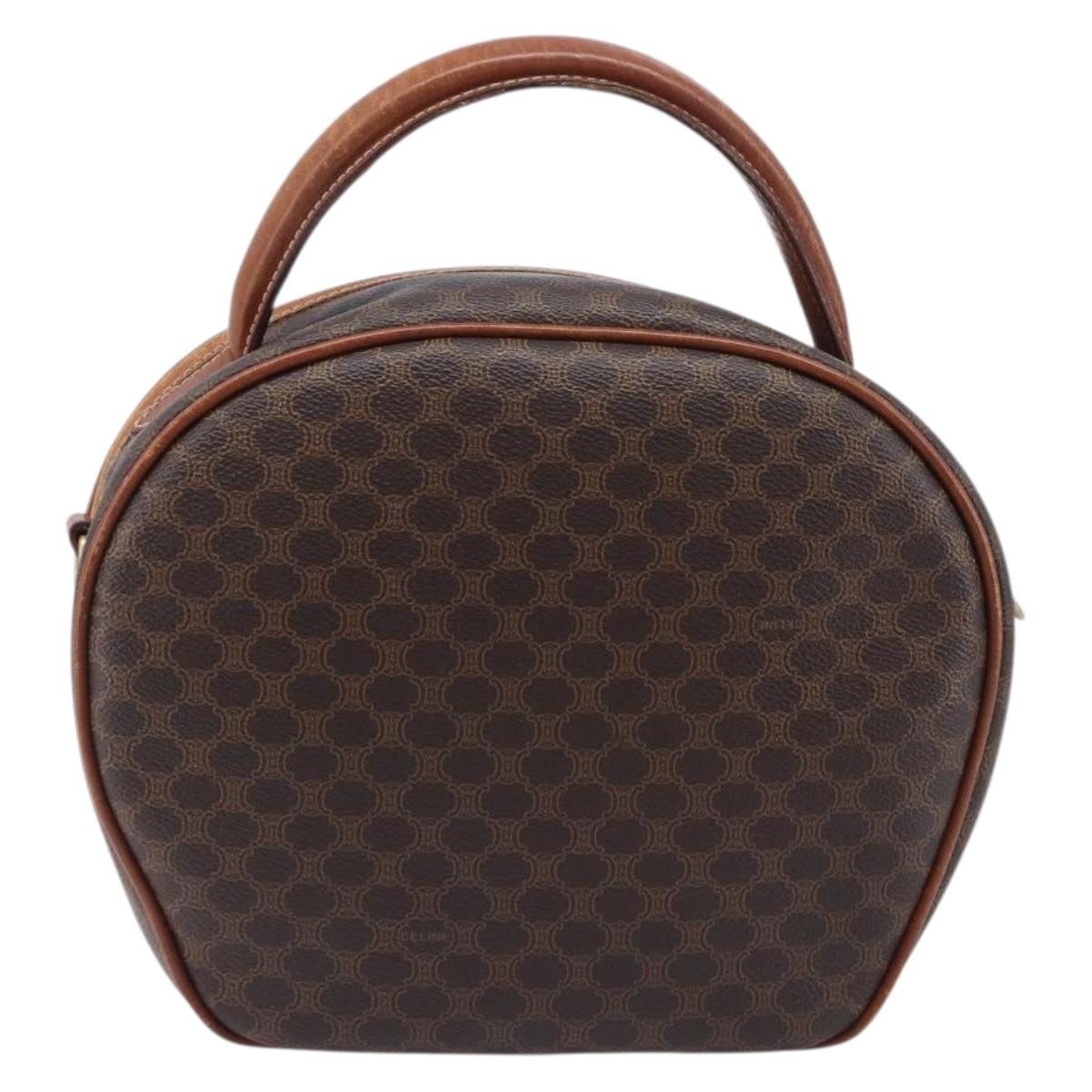 CELINE Macadam Canvas Hand Bag PVC Leather Brown Gold Auth ep15838 image 2