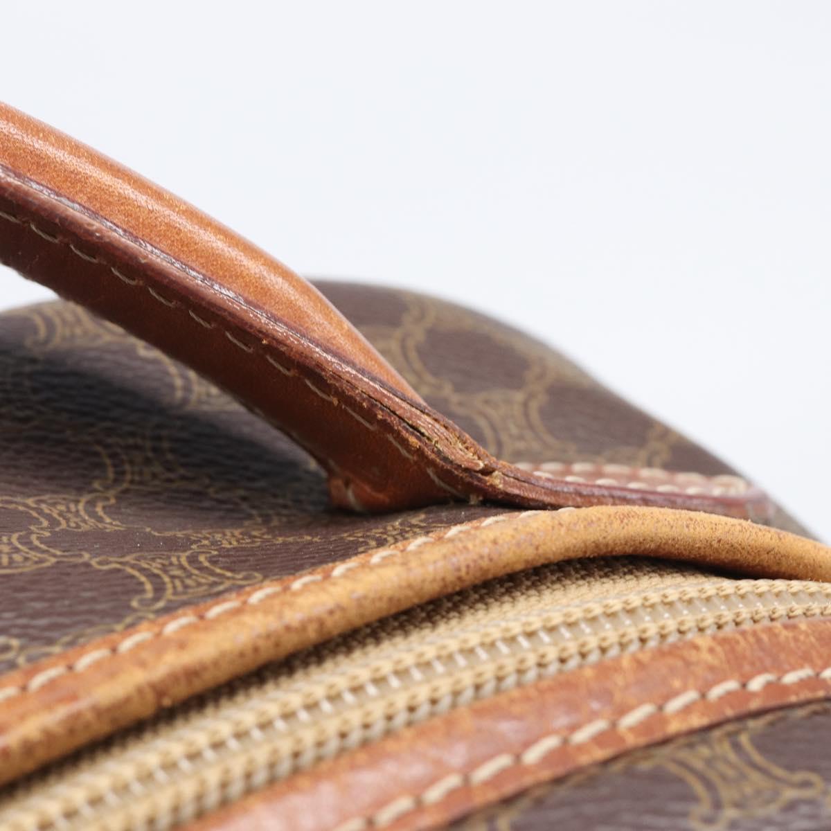 CELINE Macadam Canvas Hand Bag PVC Leather Brown Gold Auth ep15838 image 9