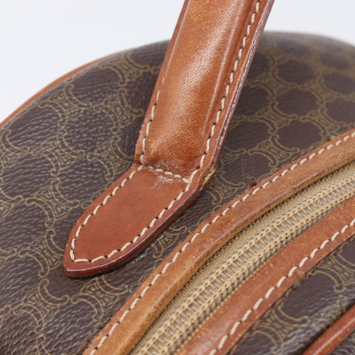 CELINE Macadam Canvas Hand Bag PVC Leather Brown Gold Auth ep15838 image 10