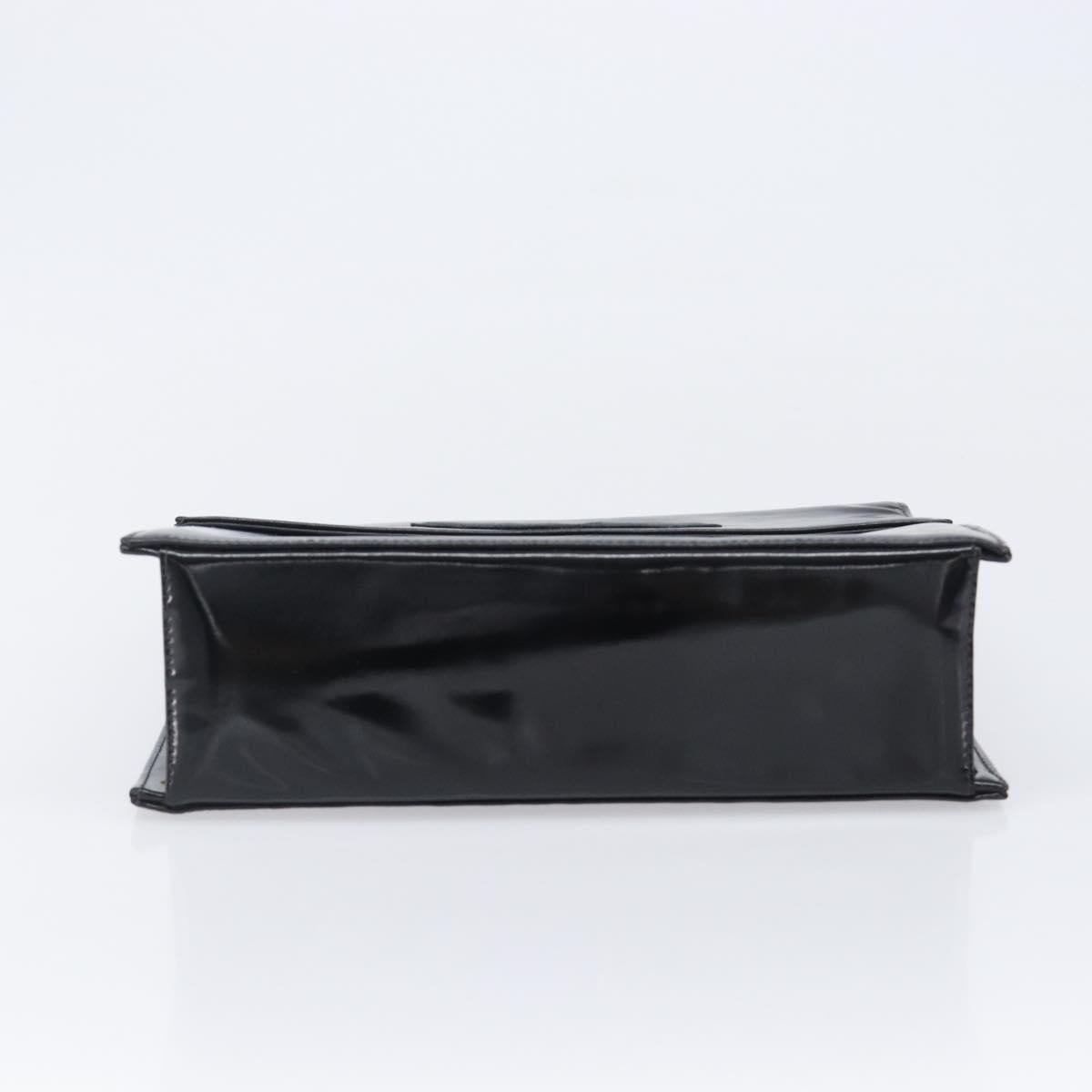 CHANEL COCO Mark Chain Hand Bag Patent leather Black Silver CC Auth bs37188 image 5