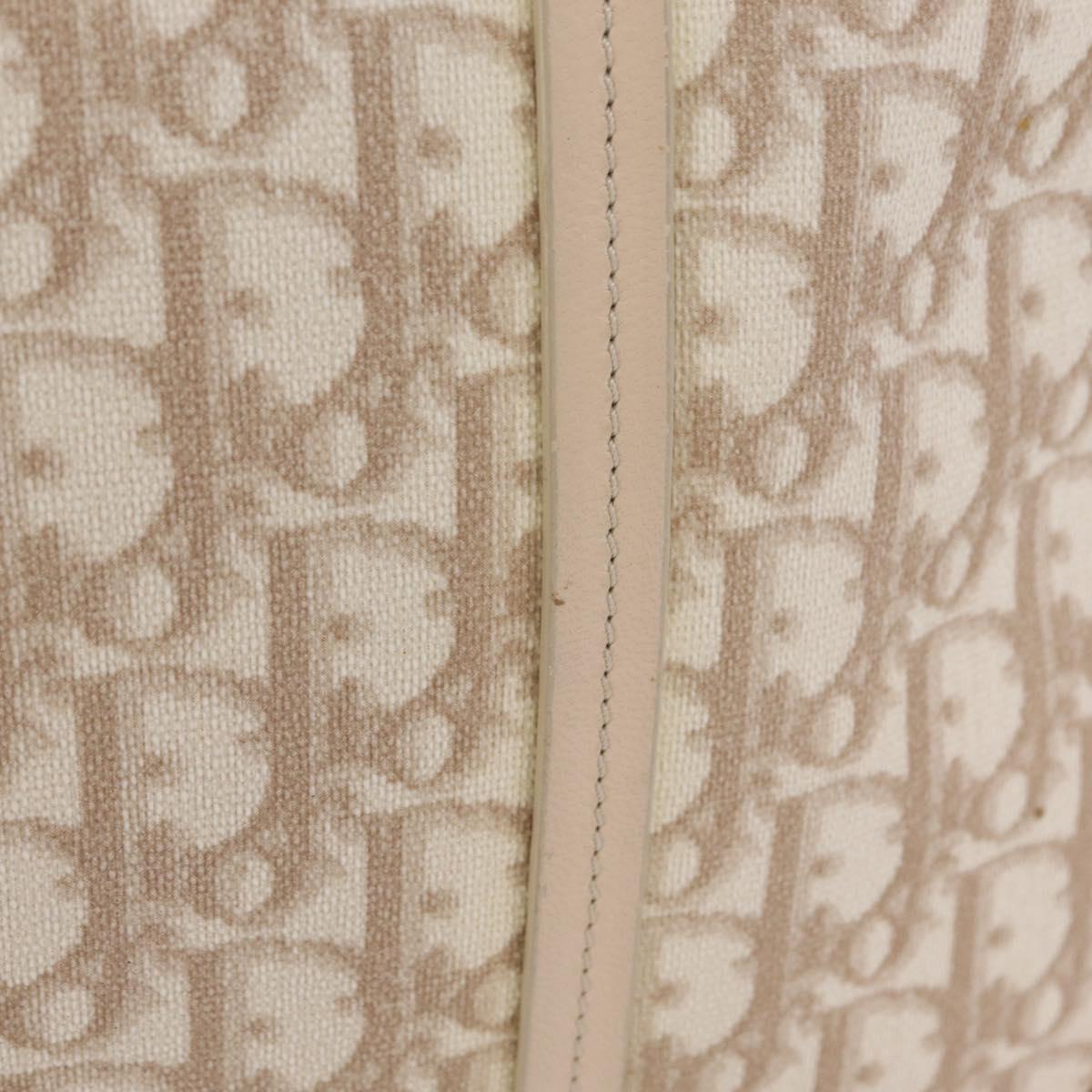 Christian Dior Trotter Canvas Chain Tote Bag PVC Ivory Silver Auth 206261A image 3