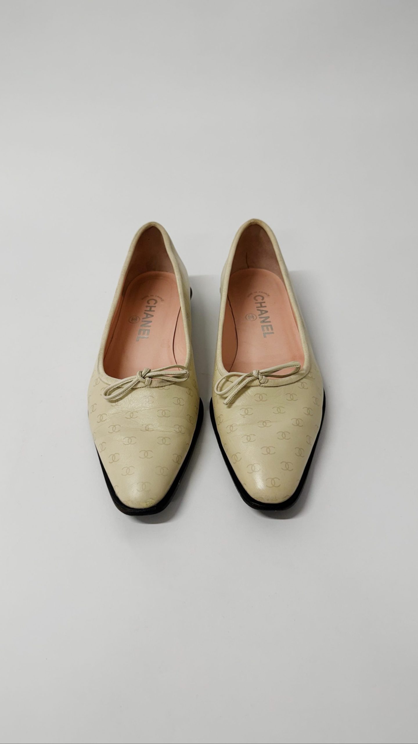 Chanel Ballet Flats — Beige Printed Leather, EU 37.5 image 3