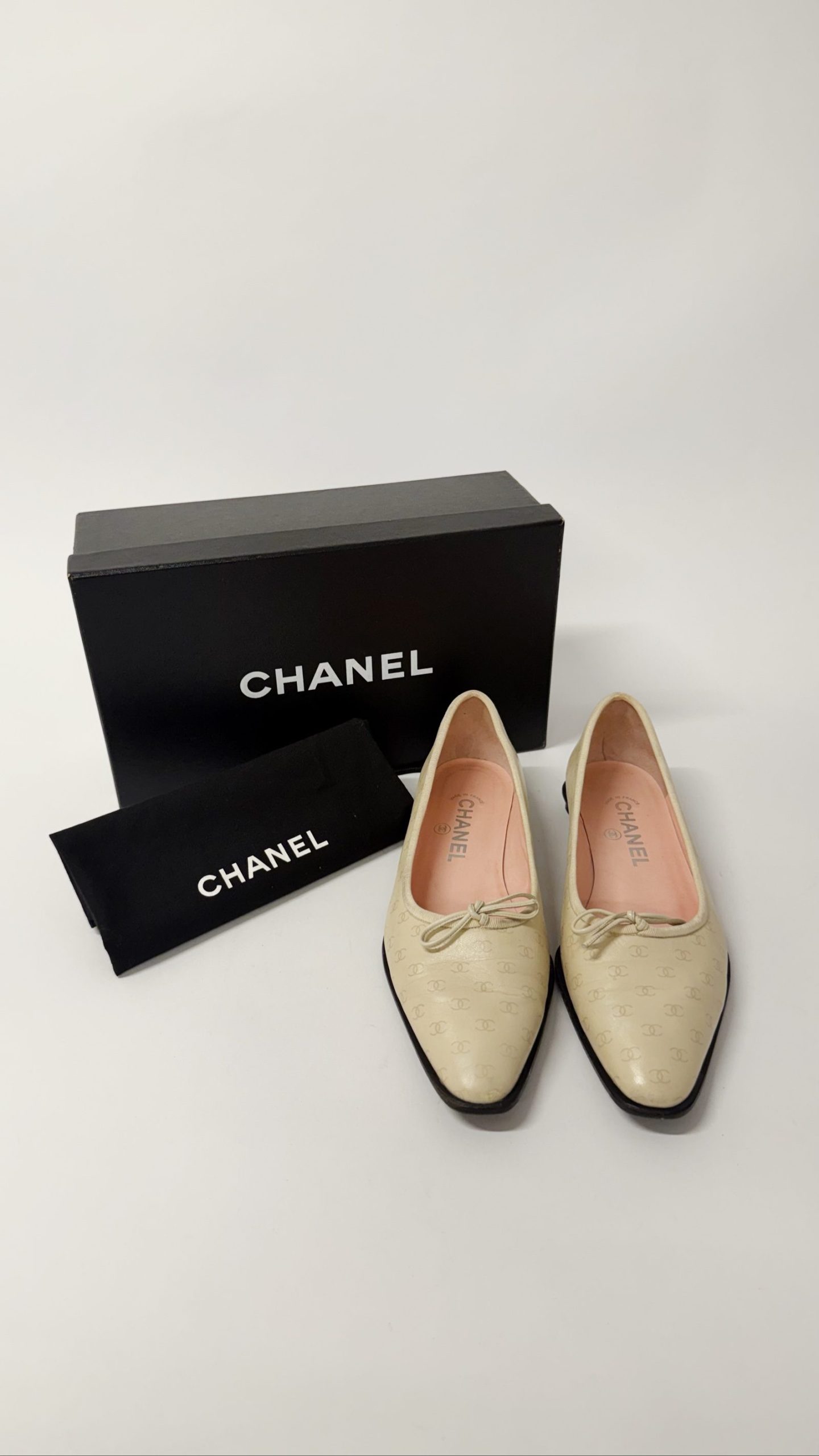 Chanel Ballet Flats — Beige Printed Leather, EU 37.5 image 10