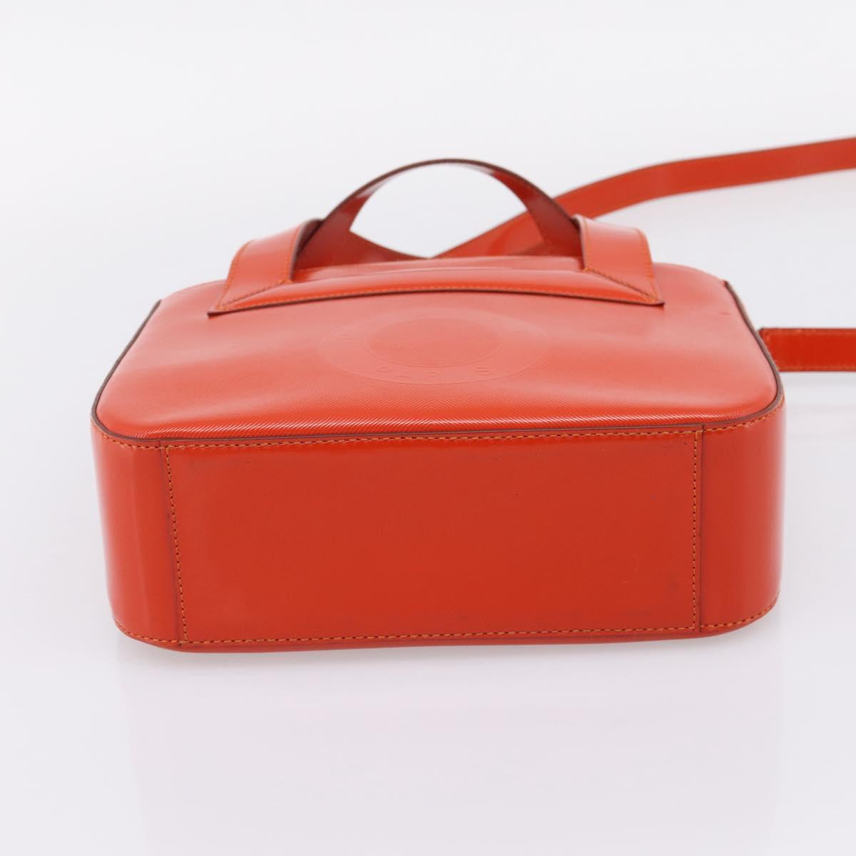 CELINE Hand Bag Leather 2way Orange Gold Auth ka6317A image 5
