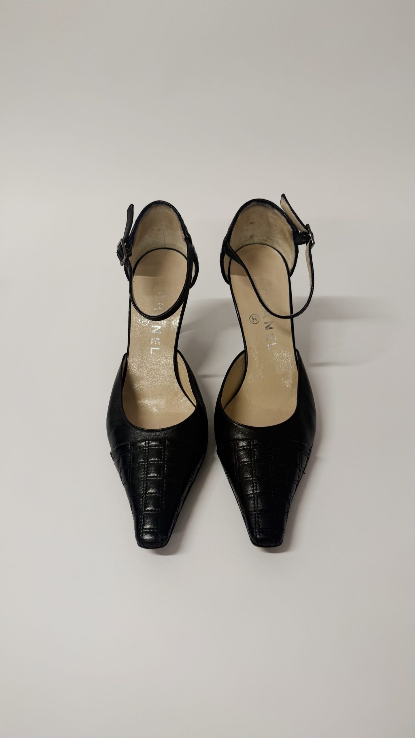 Chanel Chocolate Bar Court Heels — Black Leather, EU 37.5 image 2