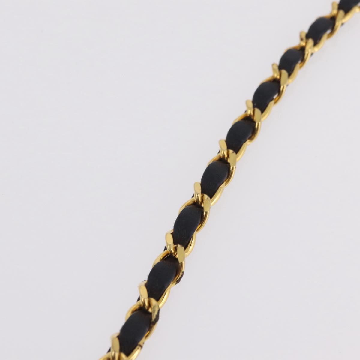 CHANEL Matelasse Chain Shoulder Bag Lamb Skin Black Gold CC Auth 180868 image 10