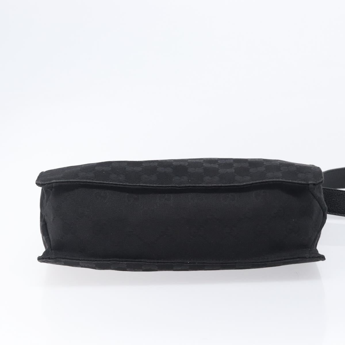 GUCCI GG Canvas Shoulder Bag Black Silver 120841 Auth 204749A image 5