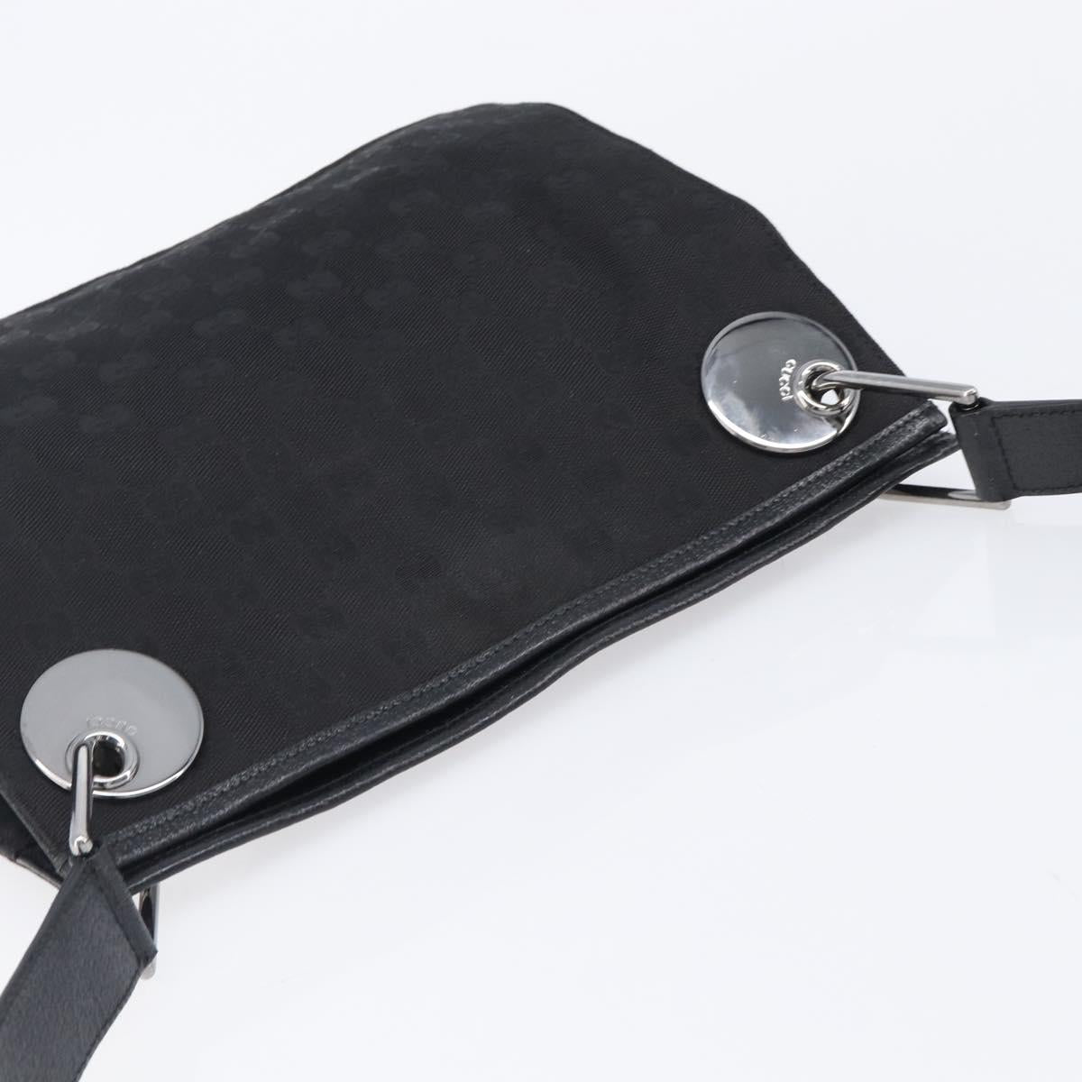 GUCCI GG Canvas Shoulder Bag Black Silver 120841 Auth 204749A image 6