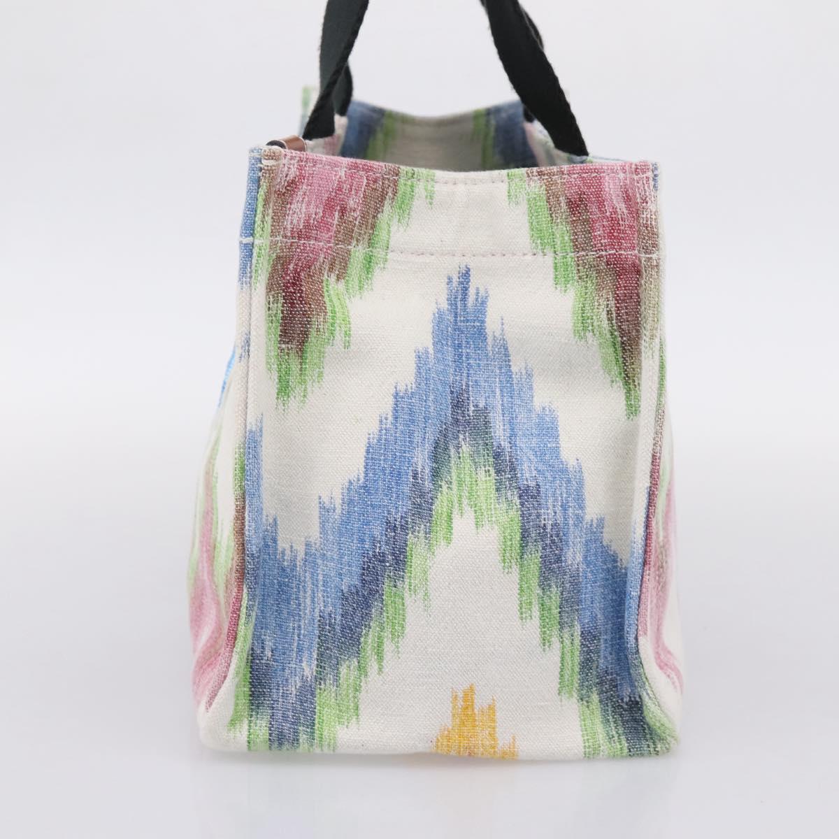 LOEWE Hand Bag Canvas White Multicolor Auth ka6479V image 4