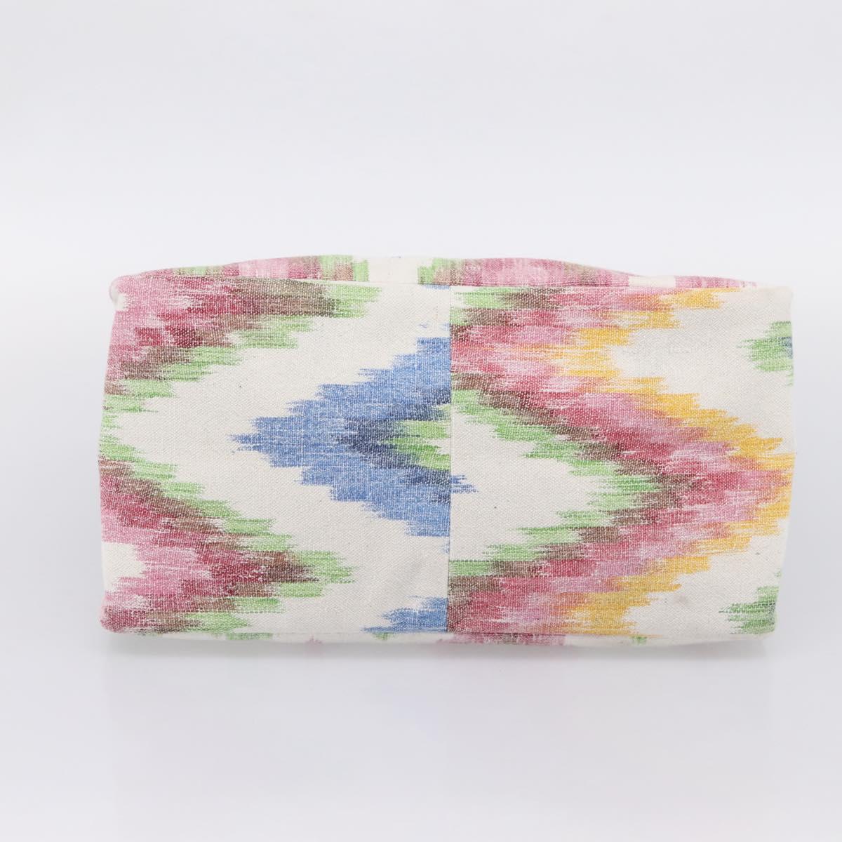 LOEWE Hand Bag Canvas White Multicolor Auth ka6479V image 5