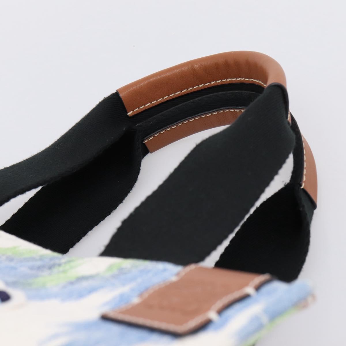 LOEWE Hand Bag Canvas White Multicolor Auth ka6479V image 8