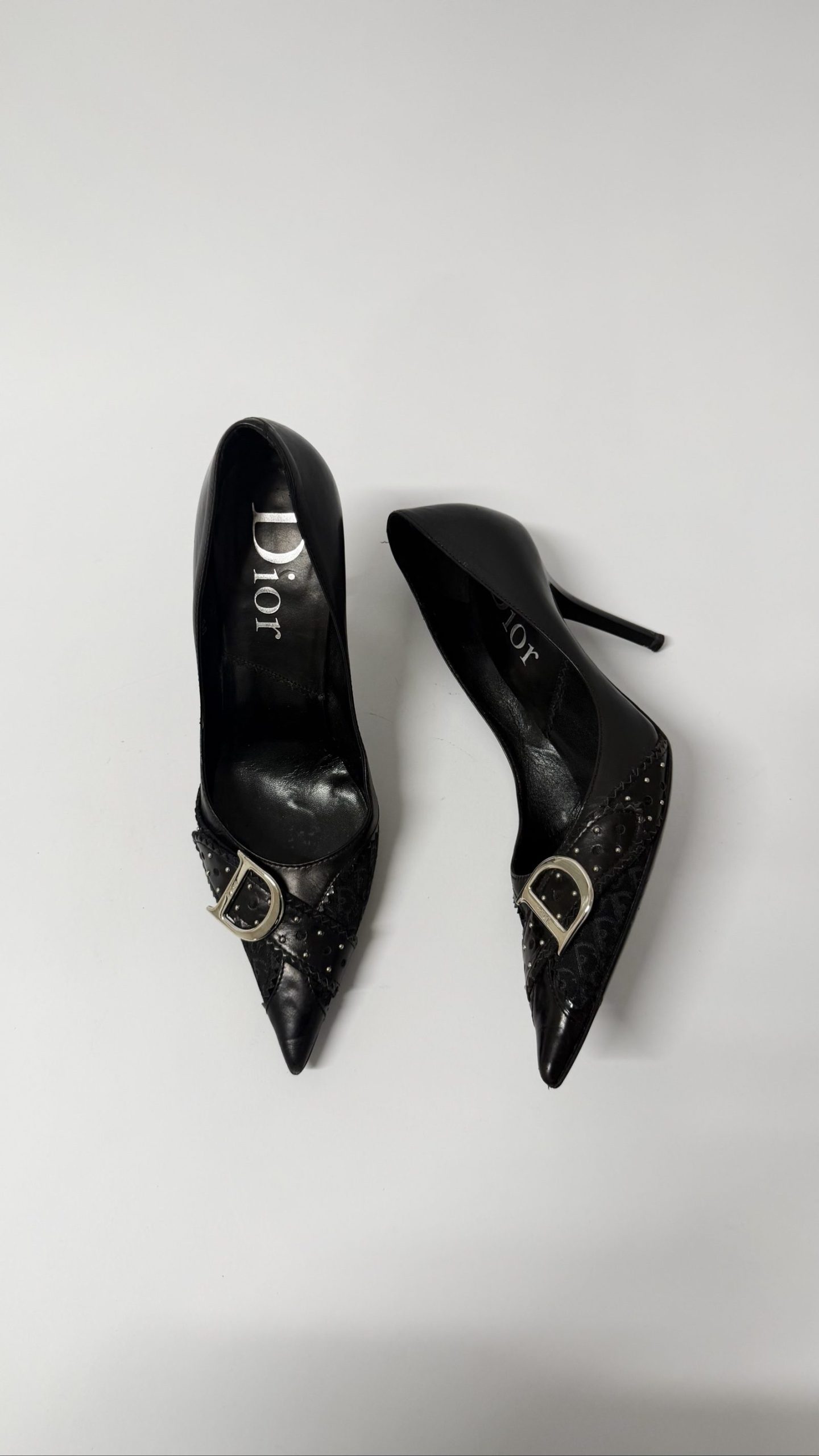 Dior John Galliano Trick Court Heels — Black Leather, EU 38