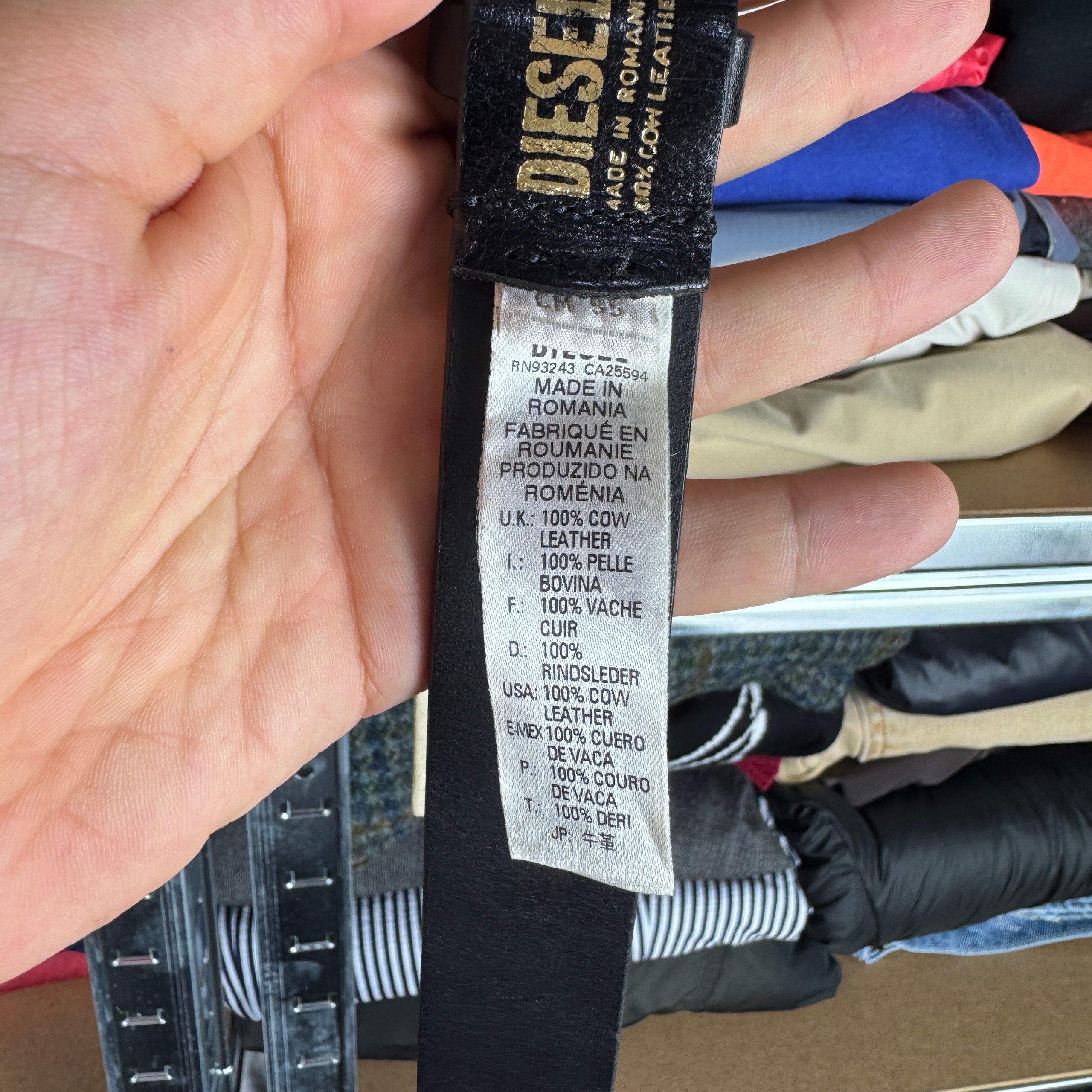 NEW Diesel Babonexi Leather Black Gurtel Belt Size 95cm / 36 image 9